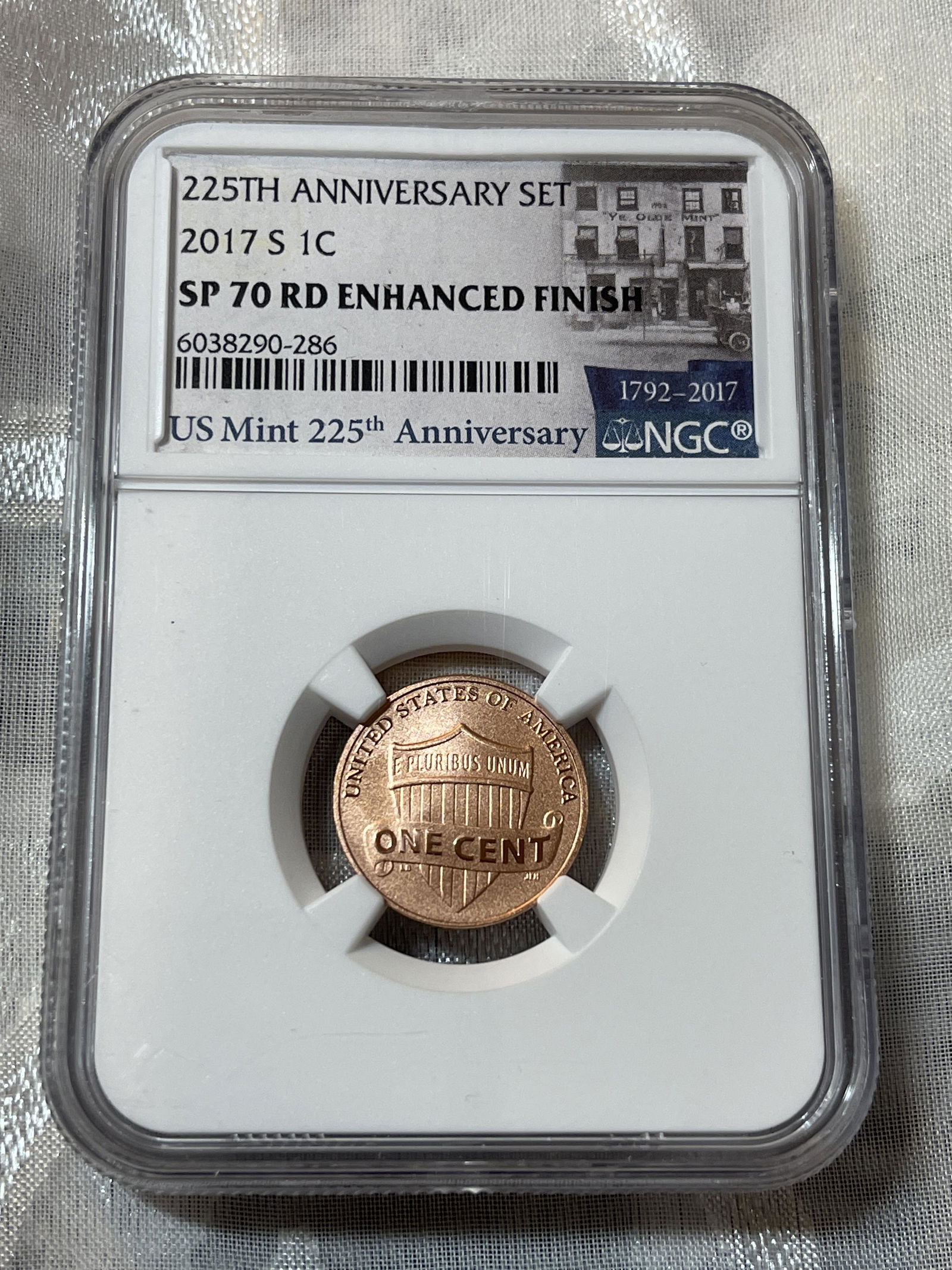 225TH ANNIV. SET 2017-S 1 CENT SP 70 RD ENHANCED FINISH (1 of 3)