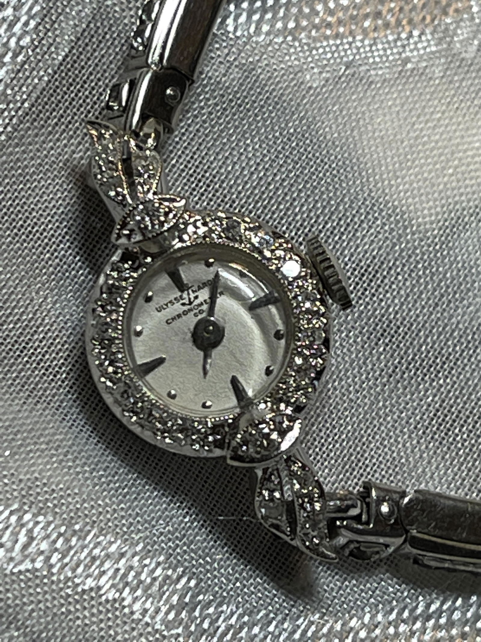 14K ART DECO ULYSSE NARDIN DIAMONDS WATCH (1 of 7)