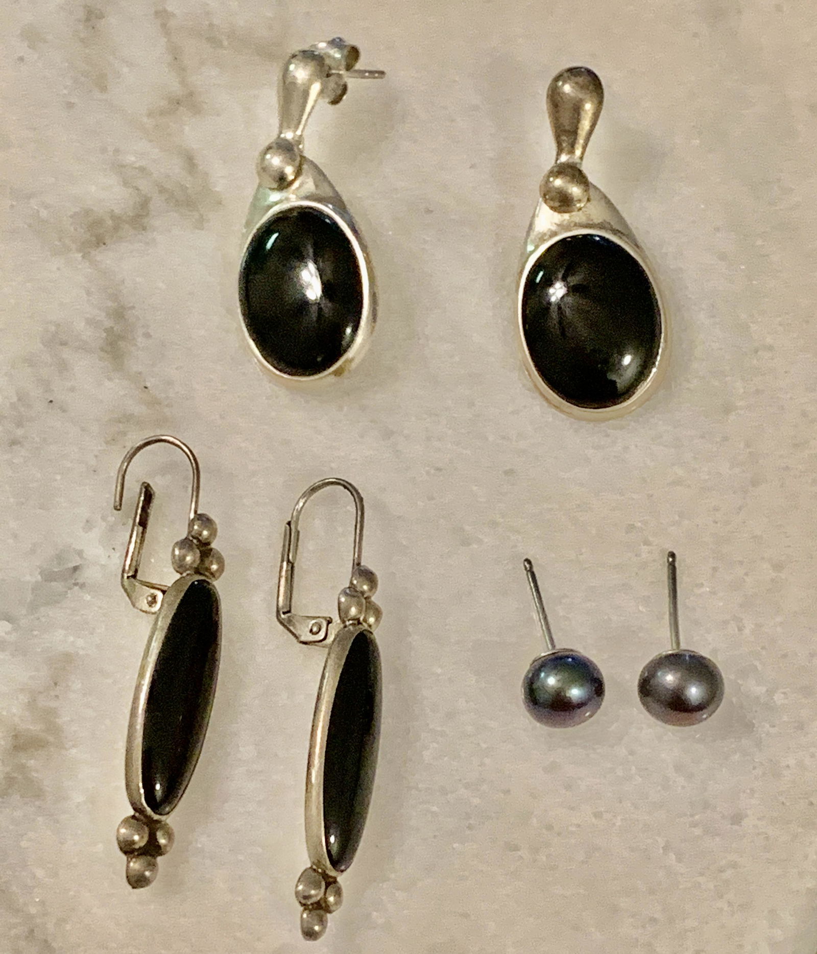 DESIGNER COLLECTION LOT OF ONYX STERLING SILVER (1 of 4)