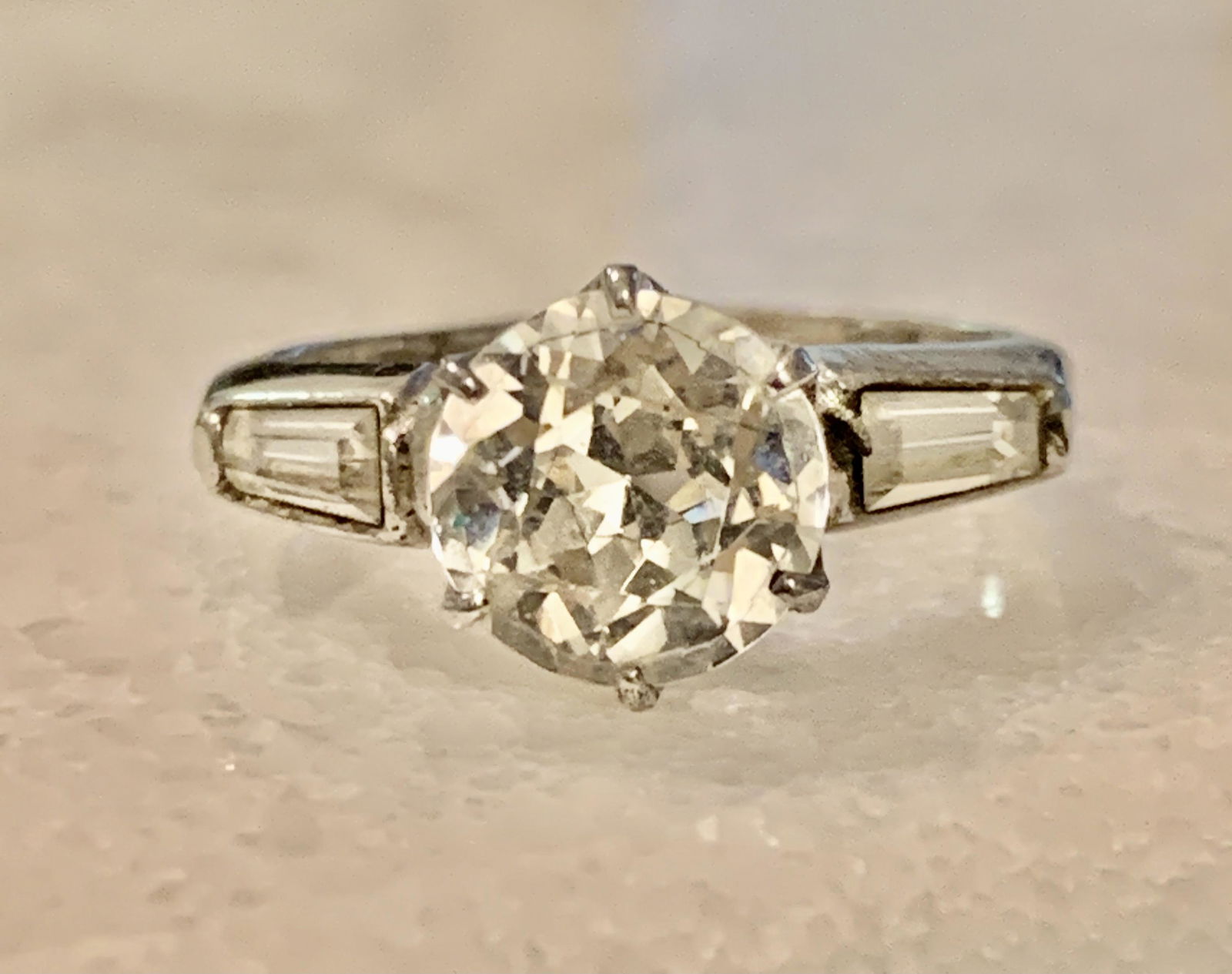 COCKTAIL STERLING SILVER GREEN GEMSTONE RING SZ 6 (1 of 5)