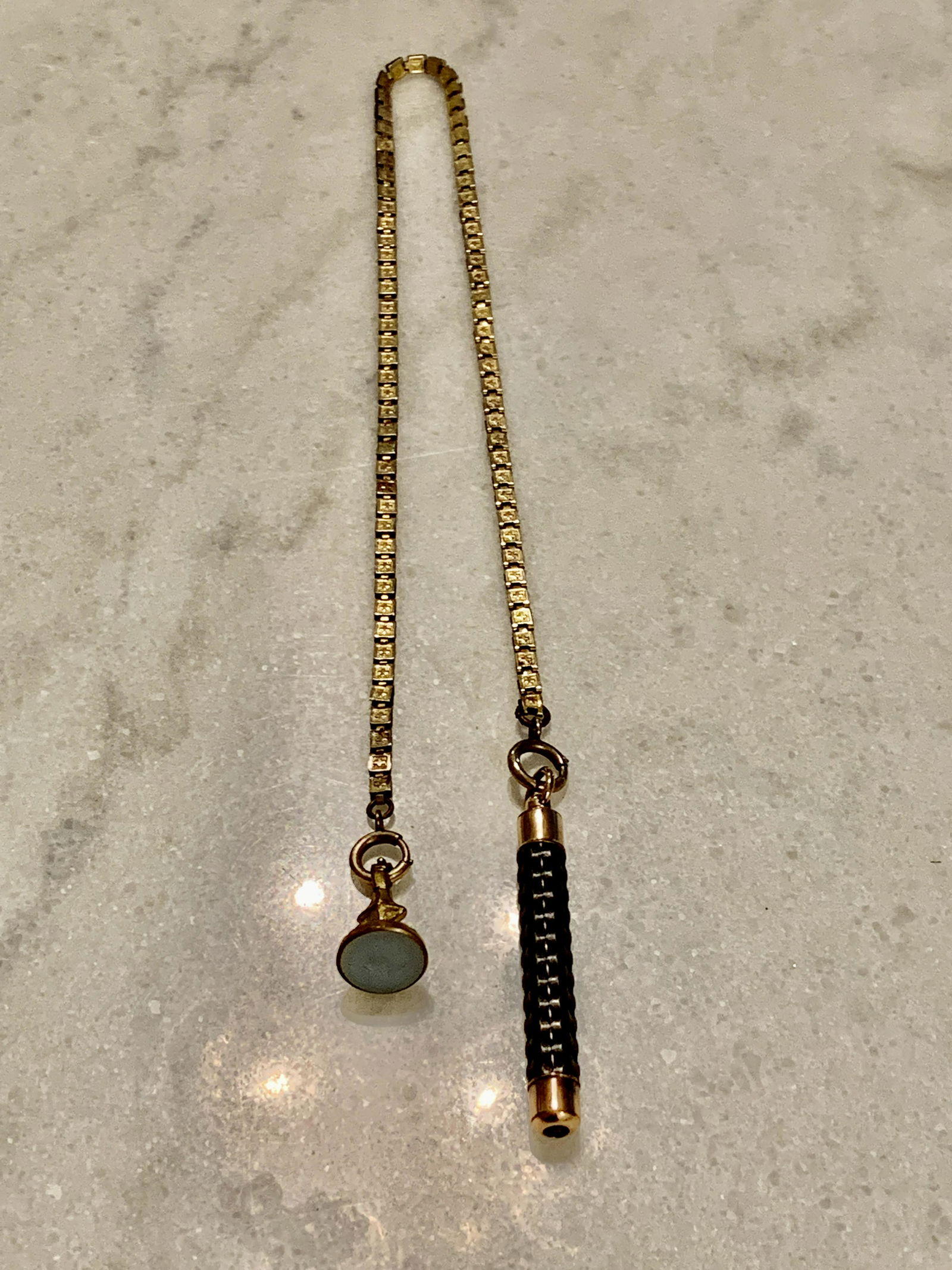 RARE VICTORIAN POCKET WATCH CHAIN PENCIL FOB (1 of 4)