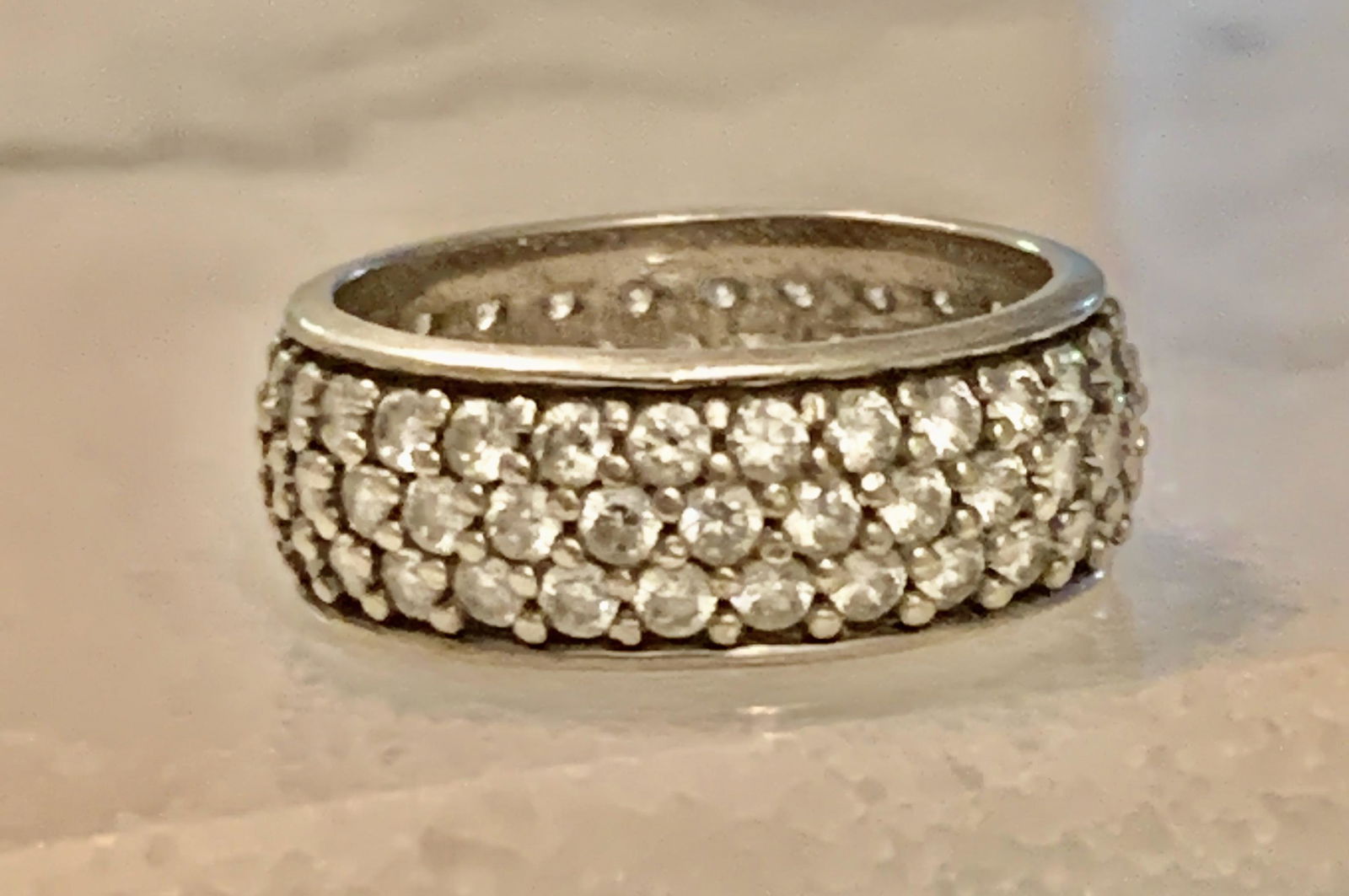 ESTATE STERLING SILVER 3 ROW ETERNITY BAND (1 of 3)