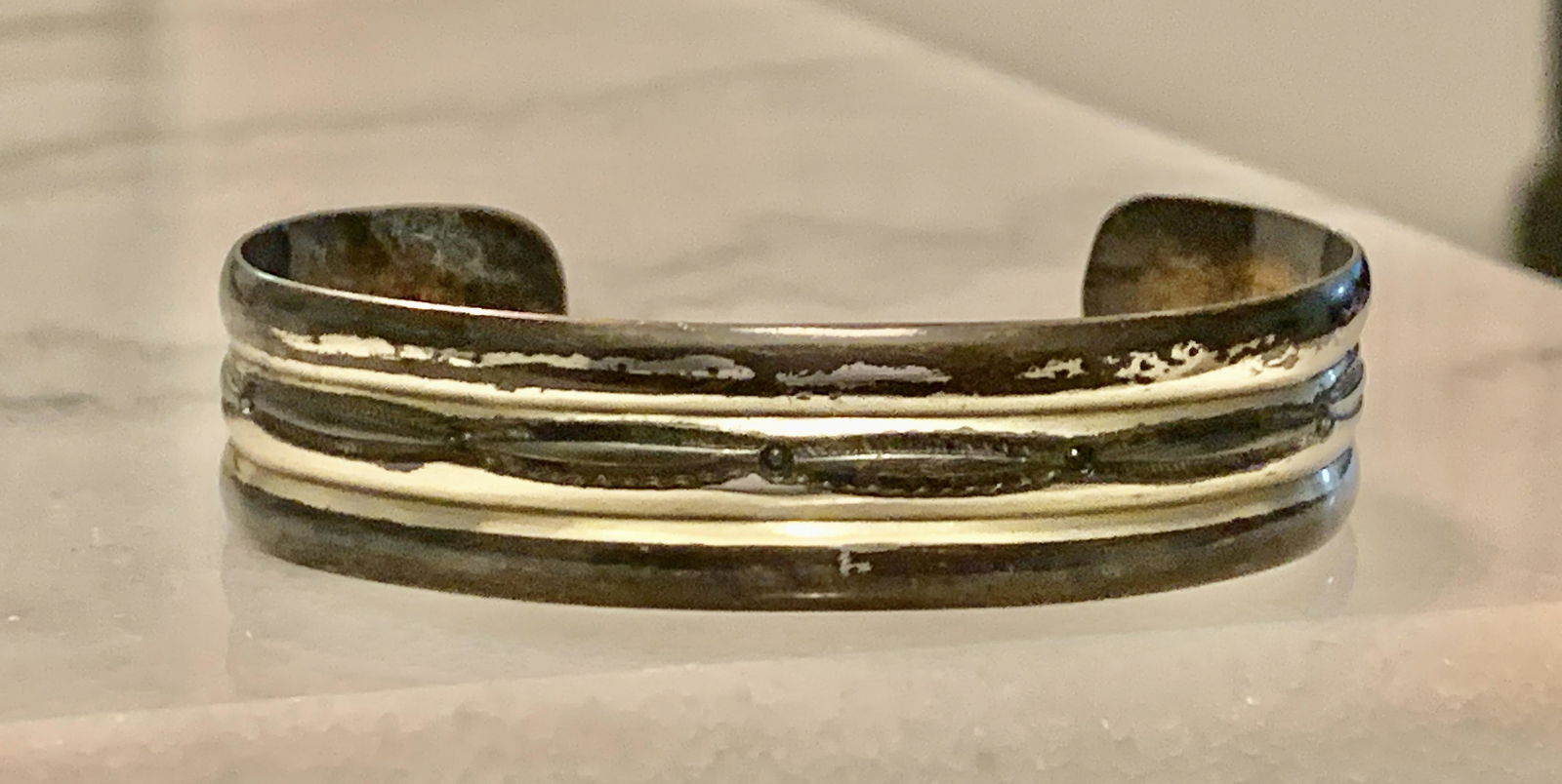 VTG. STERLING SILVER CUFF BANGLE BRACELET (1 of 4)