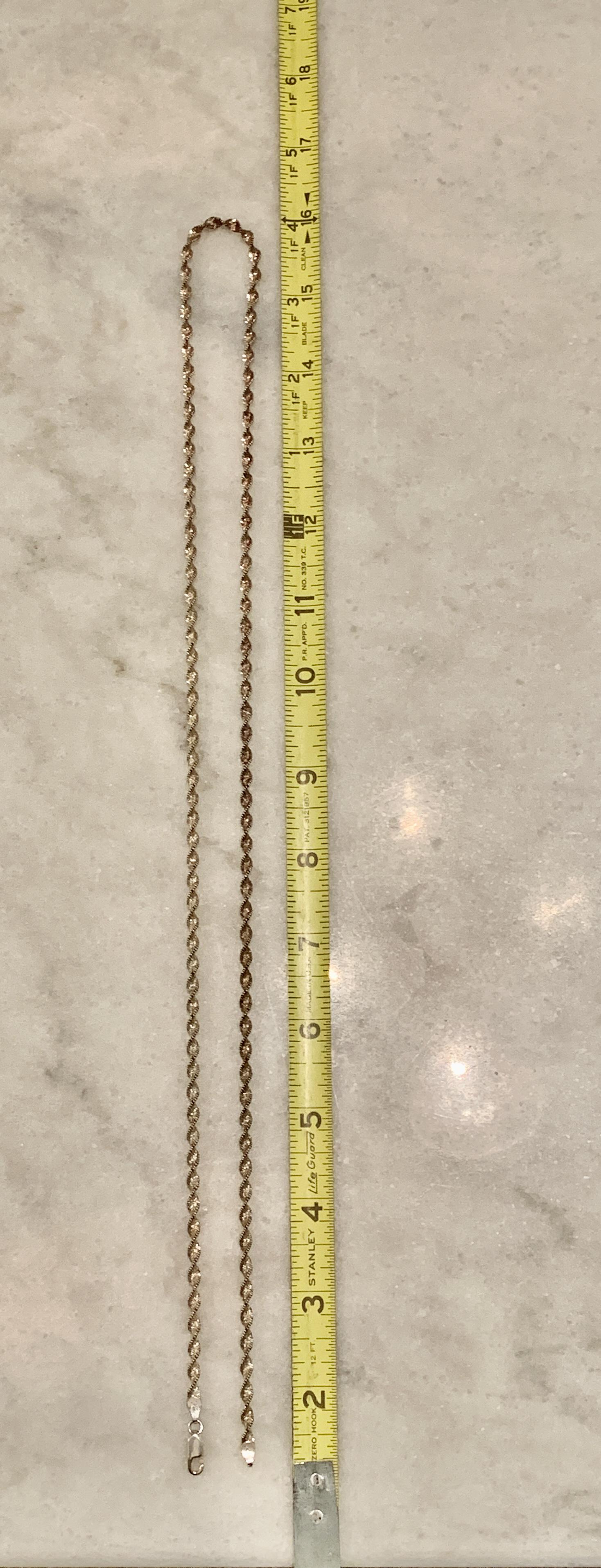 LADIES STERLING SILVER TWISTED ROPE COCKTAIL CHAIN (1 of 5)