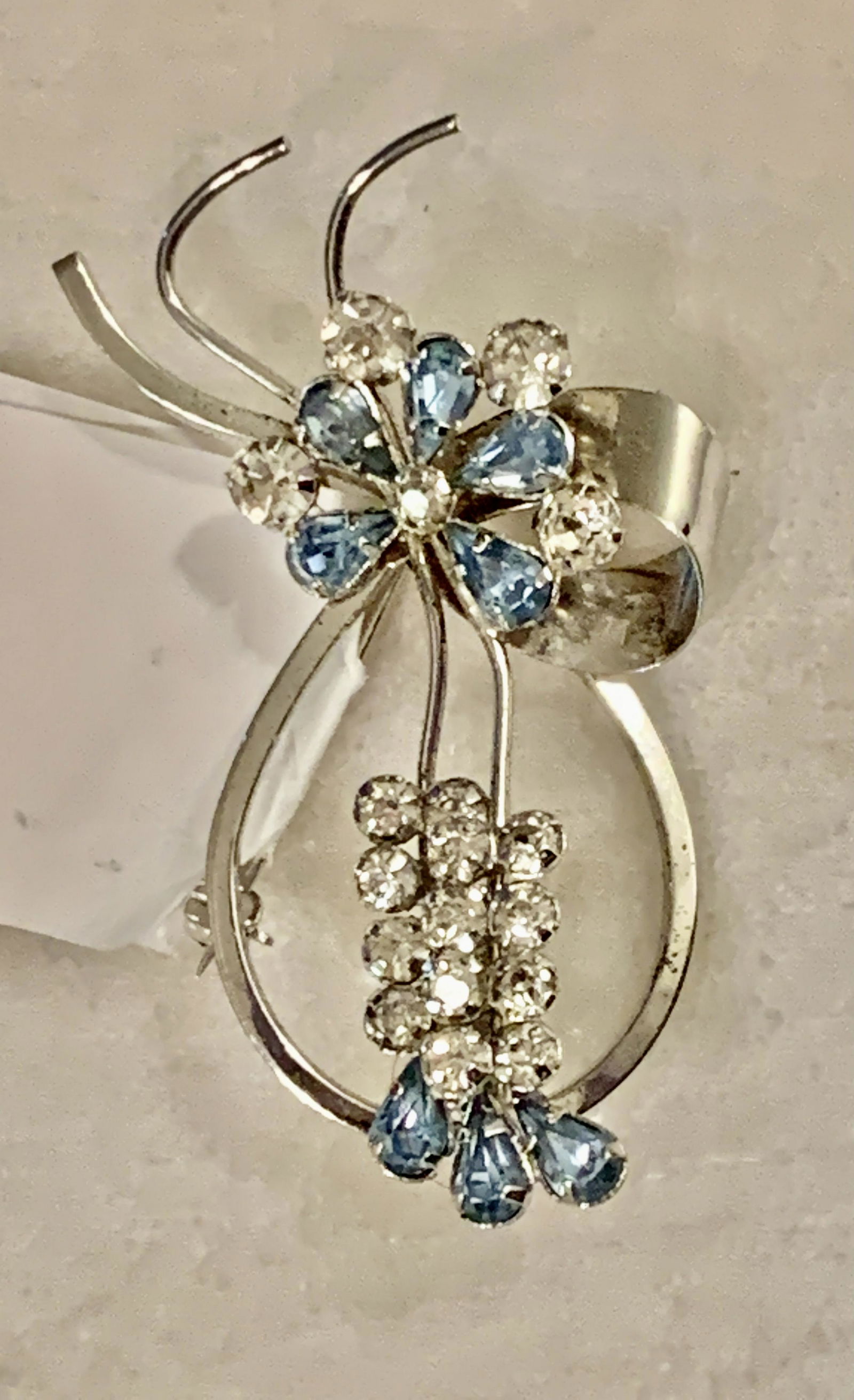 DESIGNER STAR ART STERLING SILVER GEMSTONE BROOCH (1 of 4)