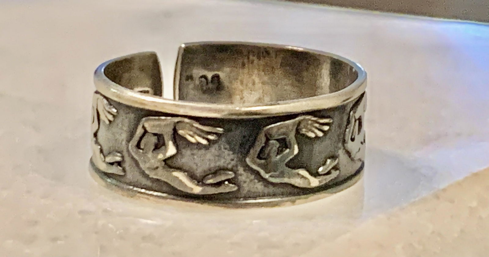 DESIGNER MENNS STERLING SILVER COCKTAIL BAND SZ 9.5 (1 of 4)