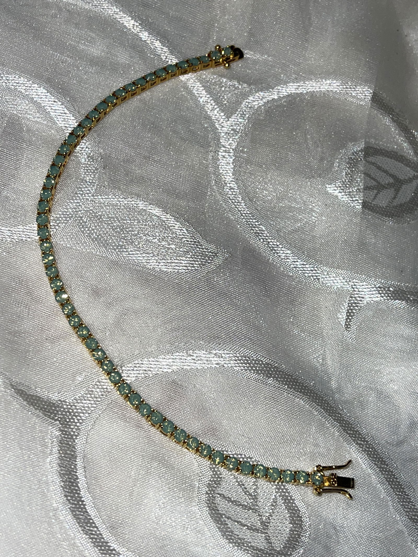 STERLING GOLD TONE 1.0 TCW GEMSTONE TENNIS BRACELET (1 of 3)