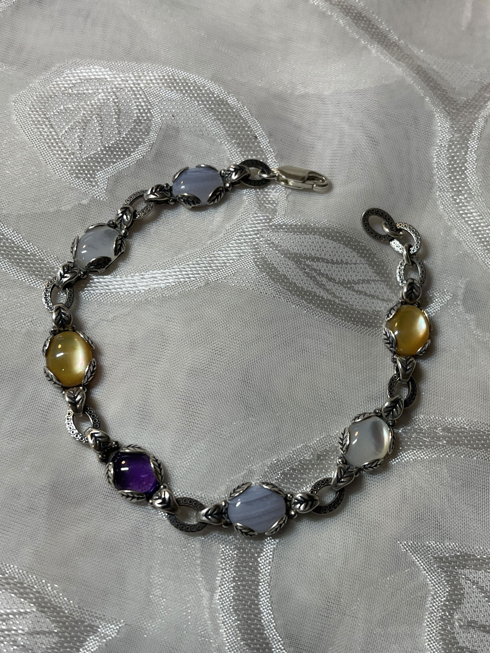STERLING SILVER MULTI-GEMSTONE COCKTAIL BRACELET (1 of 3)