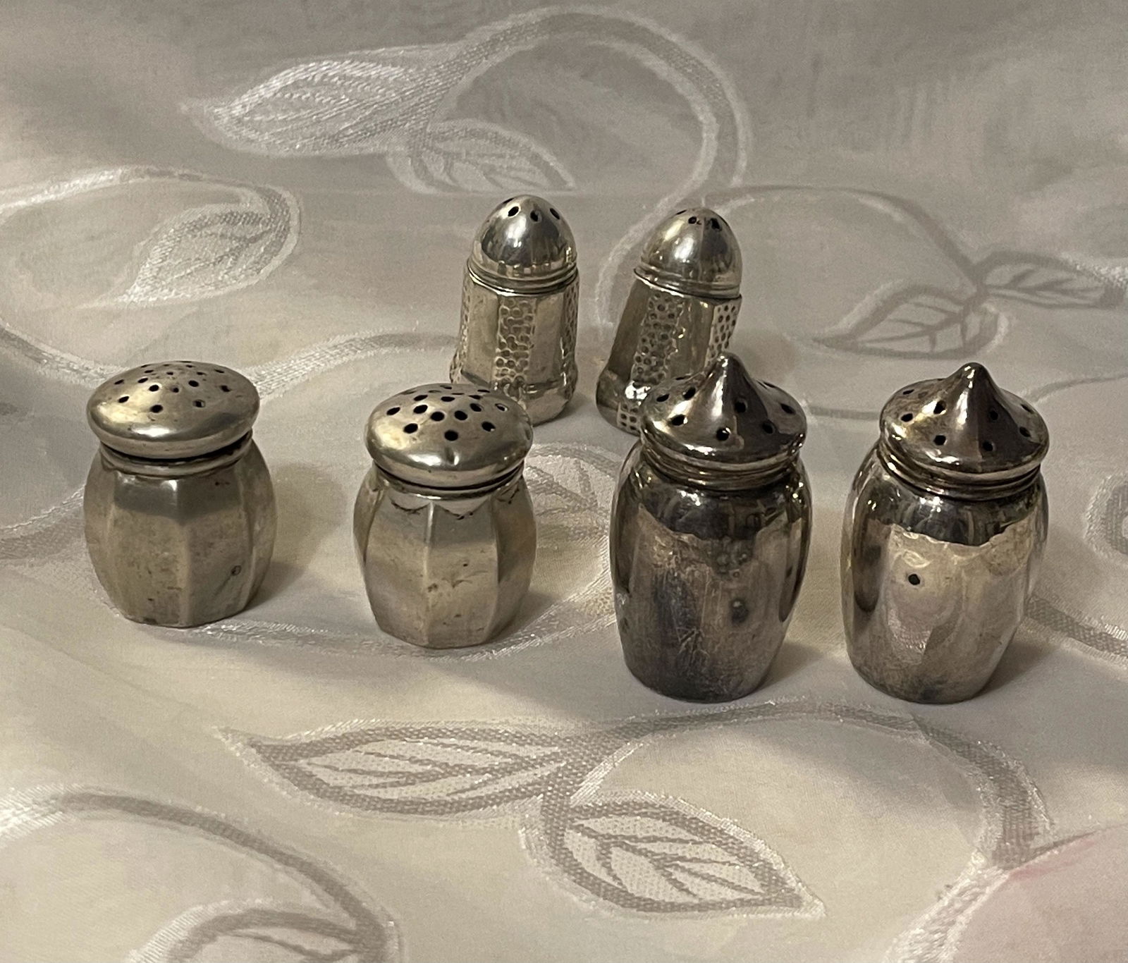 ESTATE (3) PAIRS OF STERLING SILVER SALT/PEPPER SHAKERS (1 of 6)