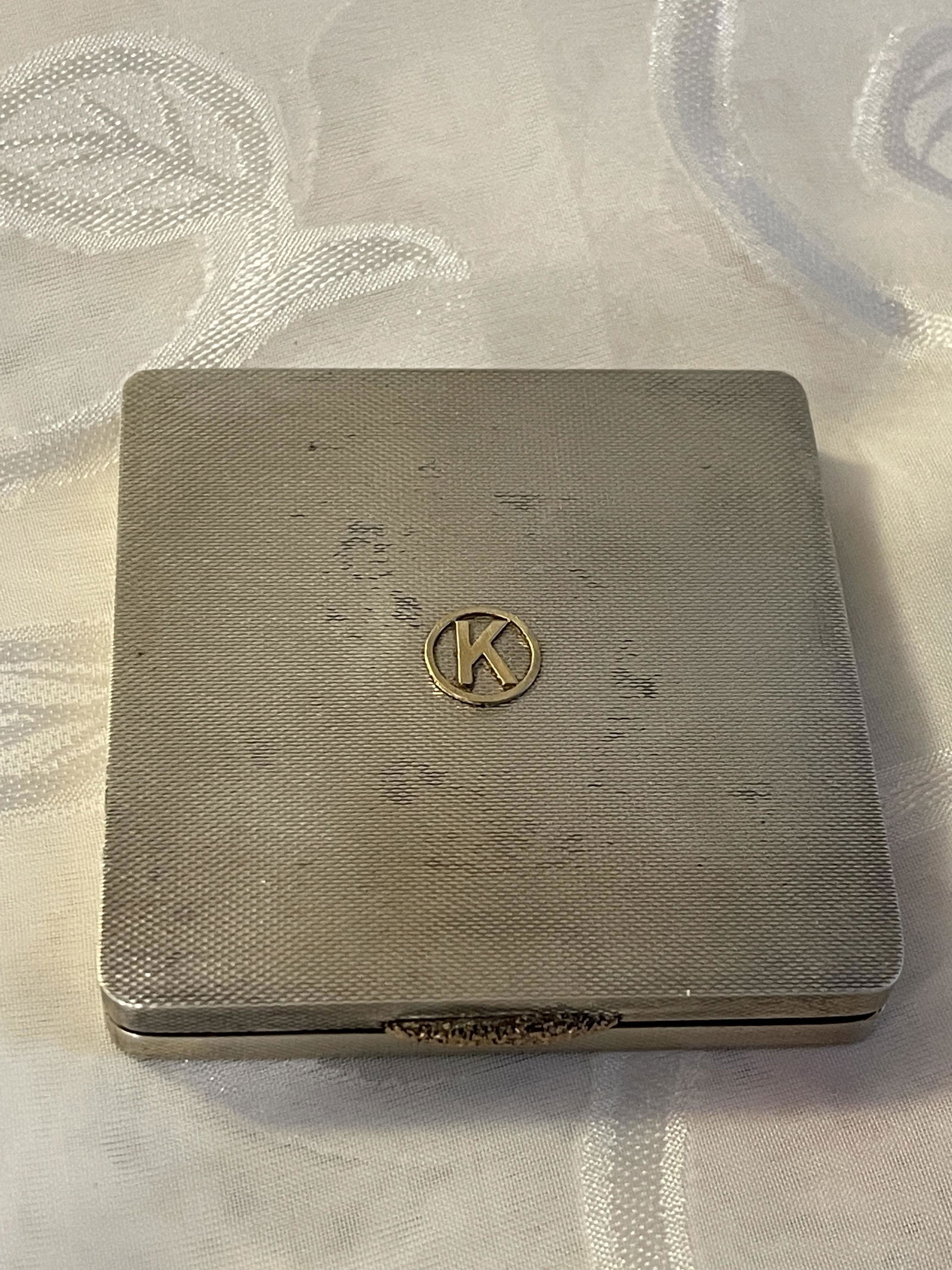 DATED 1950 STERLING SILVER 14K GOLD LADIES COMPACT (1 of 5)