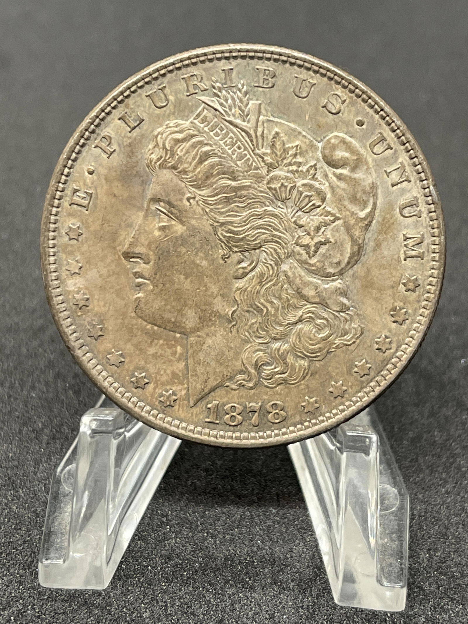 HIGH GRADE 1878 MORGAN SILVER DOLLAR W/DARK CAMEO (1 of 2)