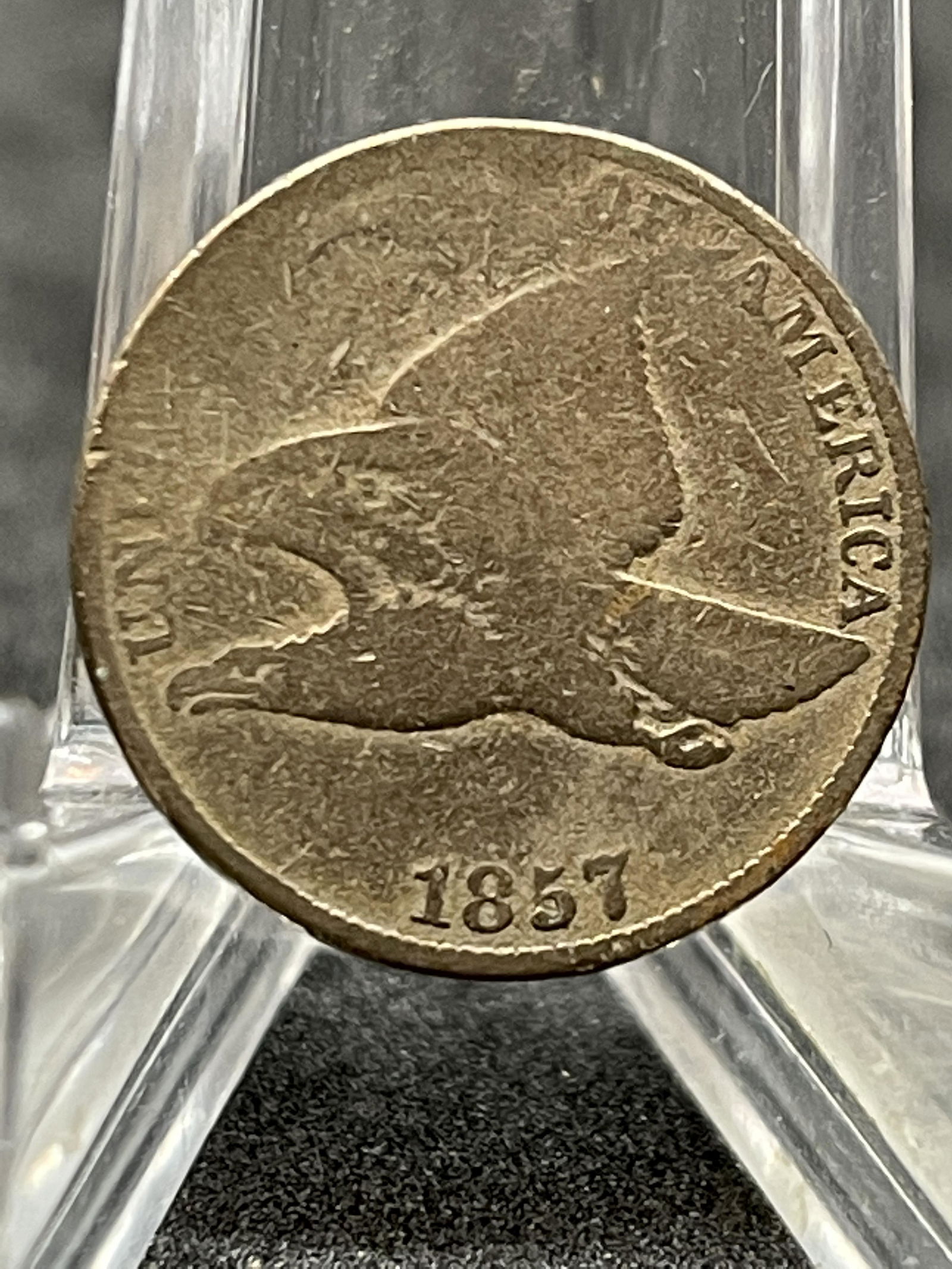 1857 FLYING EAGLE ONE CENT COIN (1 of 2)