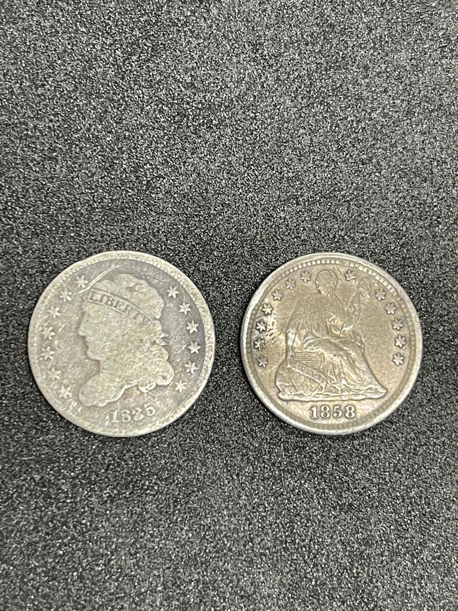 COLLECTIBLE LOT OF (2) ANTIQUE U.S. SILVER COINS (1 of 2)