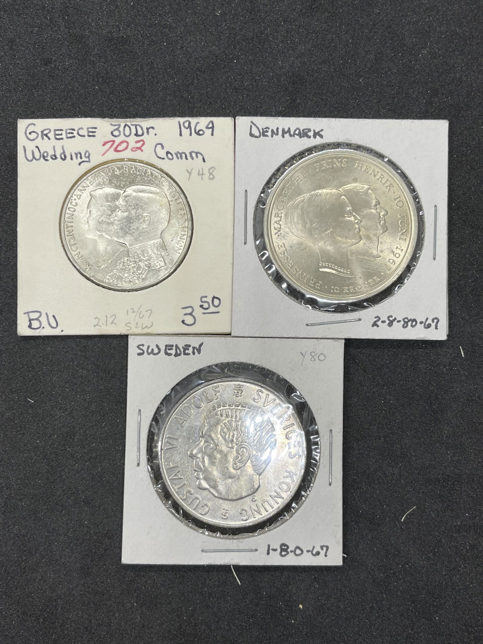 COLLECTION LOT OF (3) EUROPEAN SILVER COINS (1 of 2)