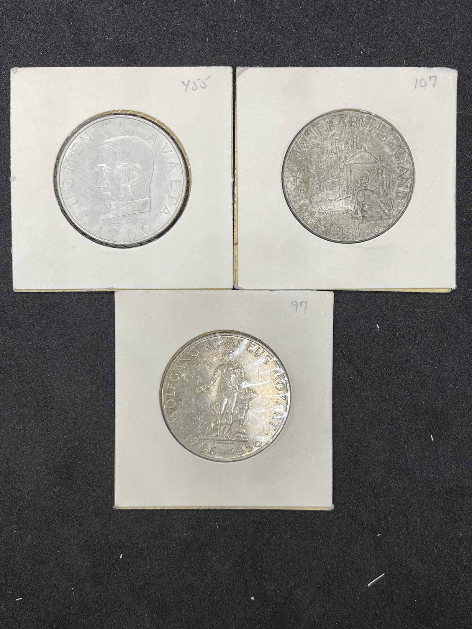 EUROPEAN COLLECTION LOT OF (3) SILVER COINS (1 of 2)