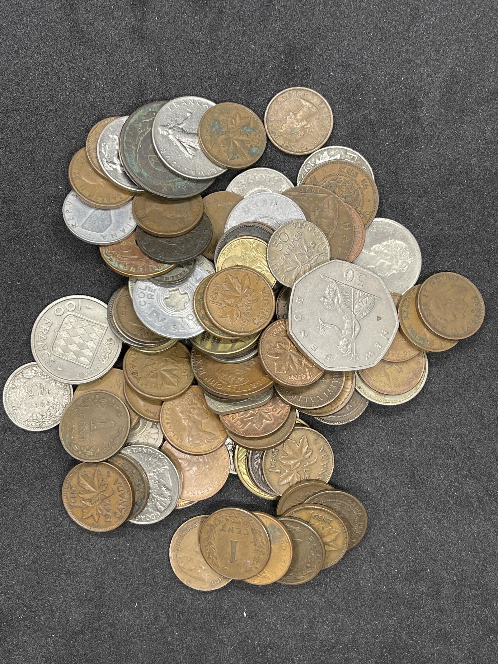 ANTIQUE COLLECTION LOT OF OLD FOREIGN COINS (1 of 2)