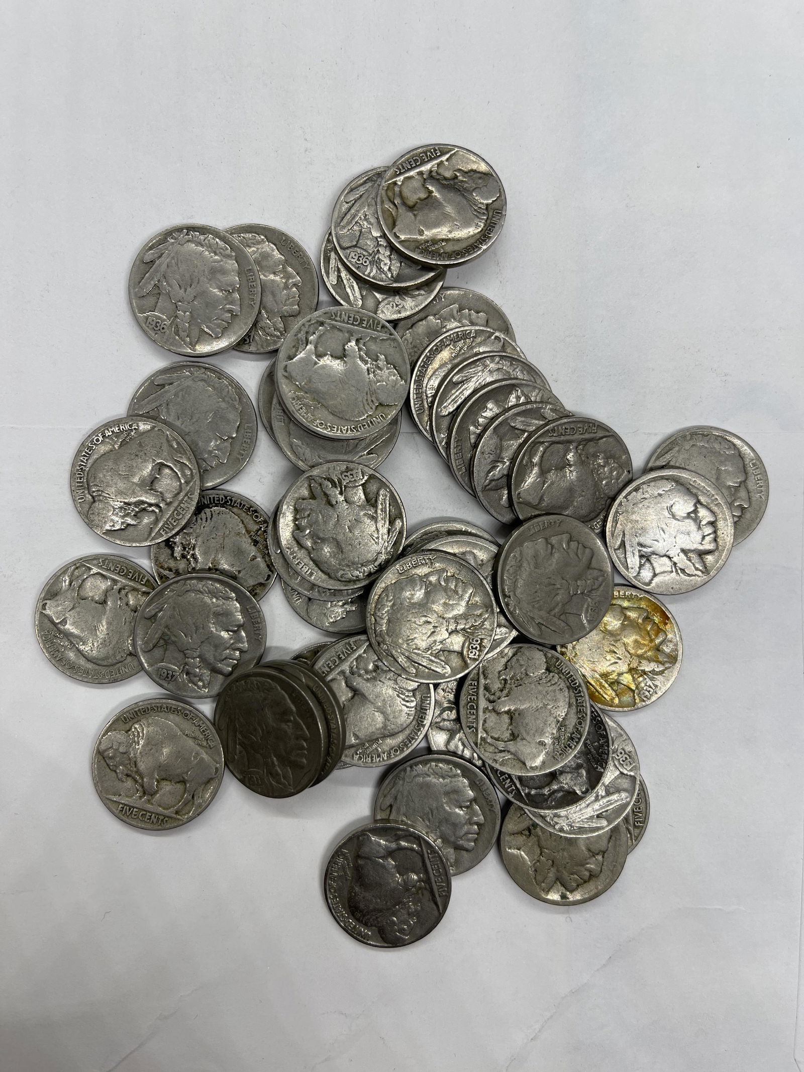 HIGH GRADE LOT OF 48 US BUFFALO NICKELS (1 of 3)