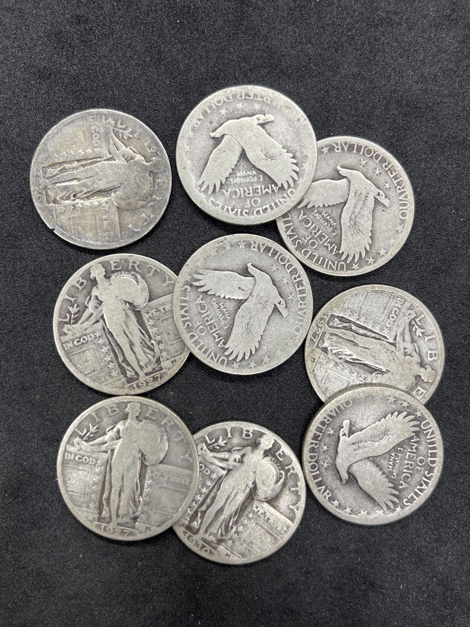 HIGH GRADE LOT OF (10) STANDING LIBERTY SILVER QUARTERS (1 of 1)