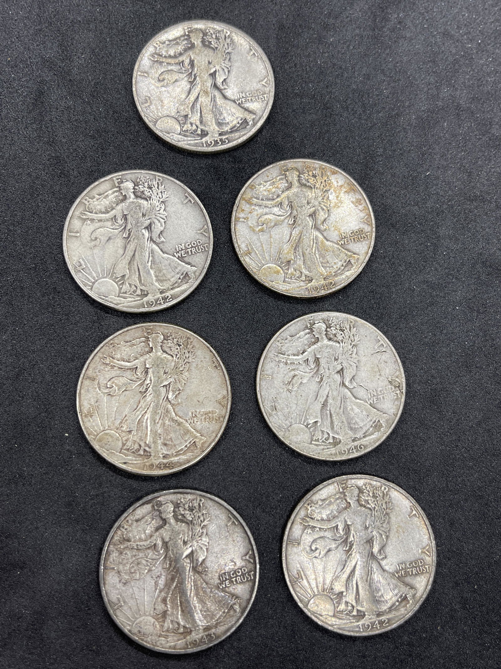 OLD COLLECTION LOT OF (7) WALKING LIBERTY SILVER HALF (1 of 2)