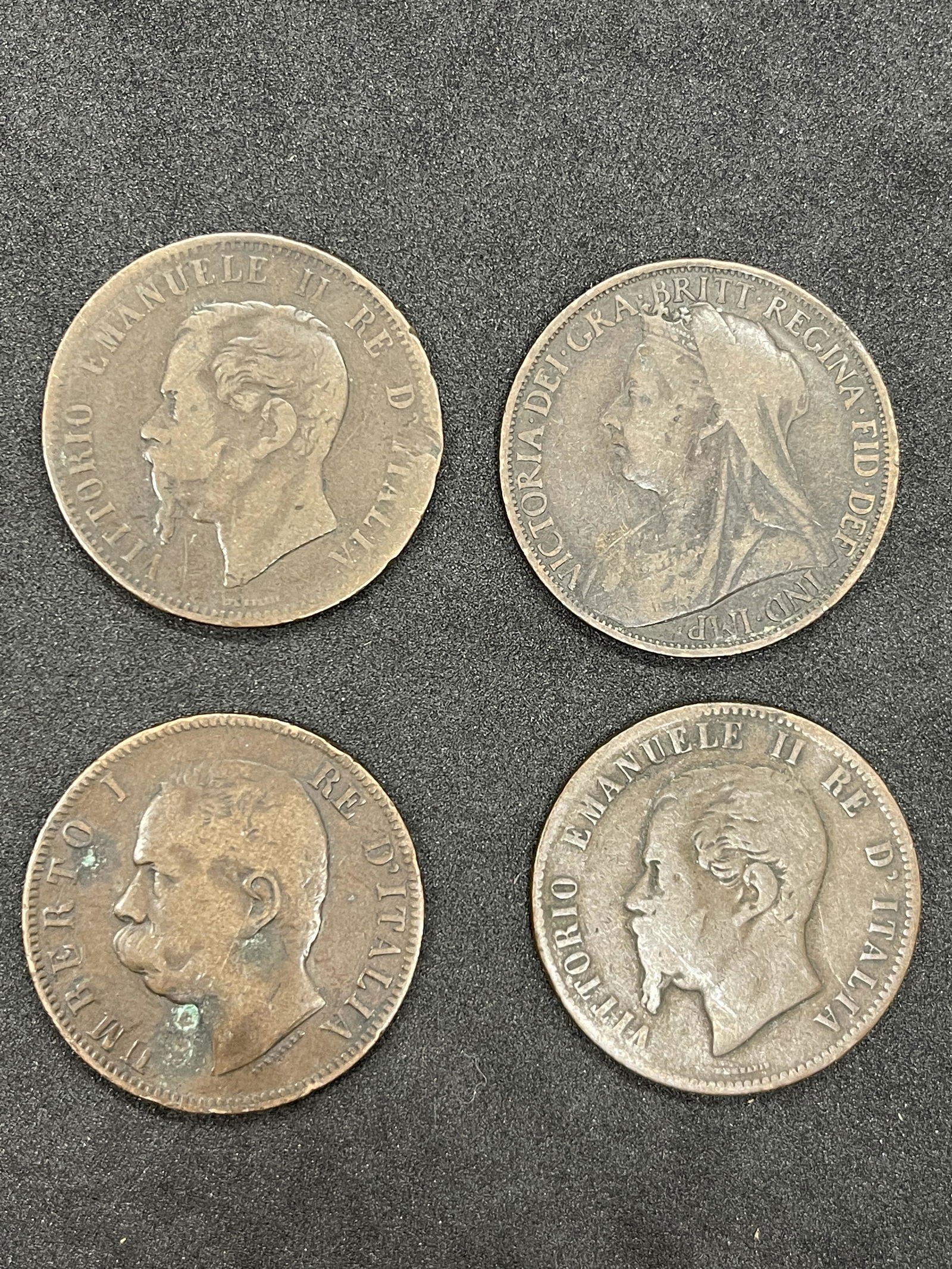 OLD LOT OF (4) FOREIGN COINS (1 of 2)