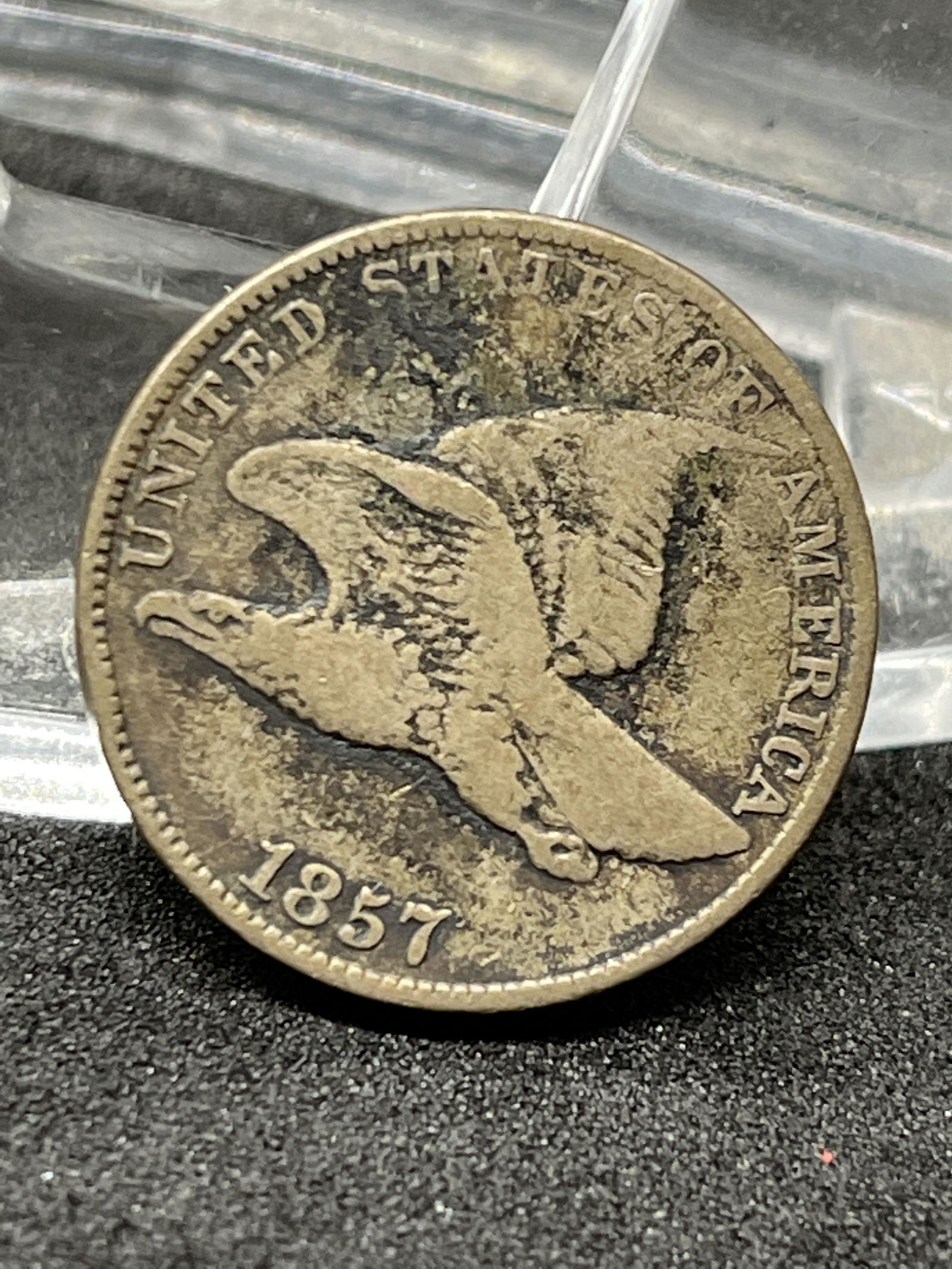 1857 FLYING EAGLE ONE CENT COIN (1 of 2)