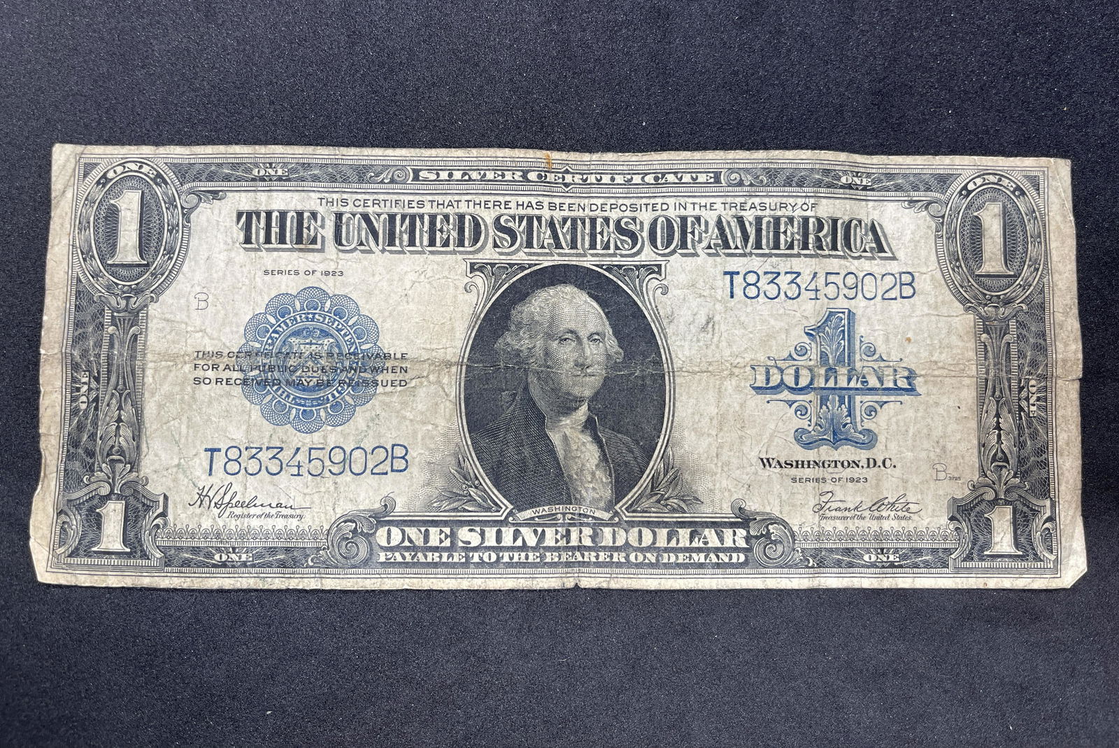 1923 $1 ONE DOLLAR SILVER CERTIFICATE BLUE SEAL LARGE (1 of 2)