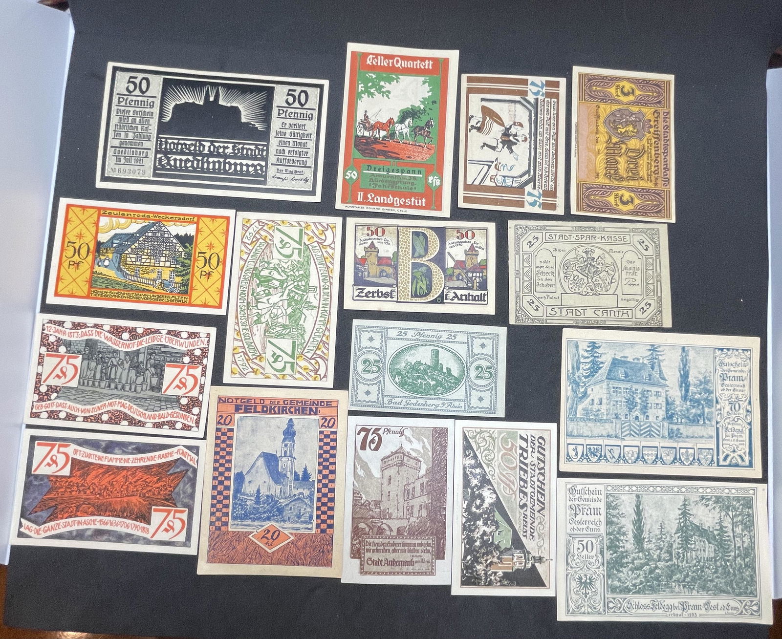 ANTIQUE COLLECTION LOT OF (16) GERMAN BANK NOTES (1 of 2)