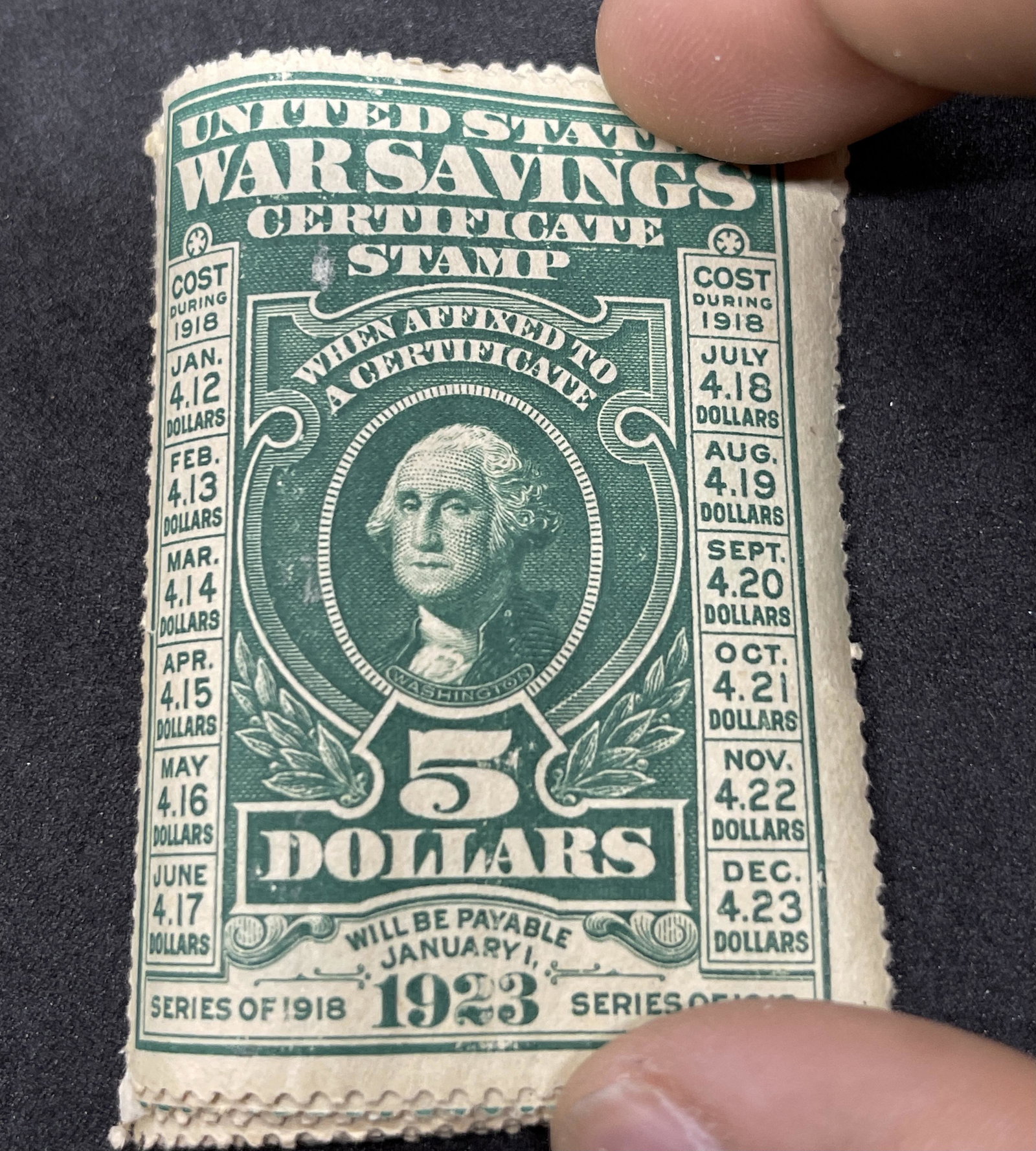 ROLL OF (12) WAR SAVINGS CERTIFICATES STAMPS WW1 - RARE: ROLL OF (12) WAR SAVINGS CERTIFICATES STAMPS WW1 - RARE. THEY ARE IN MINT OVERALL SHAPE AND CONDITION. PLEASE VIEW ALL DETAILED PICTURES. A GREAT FIND AND AN EXCELLENT ADDITION TO YOUR COLLECTION.