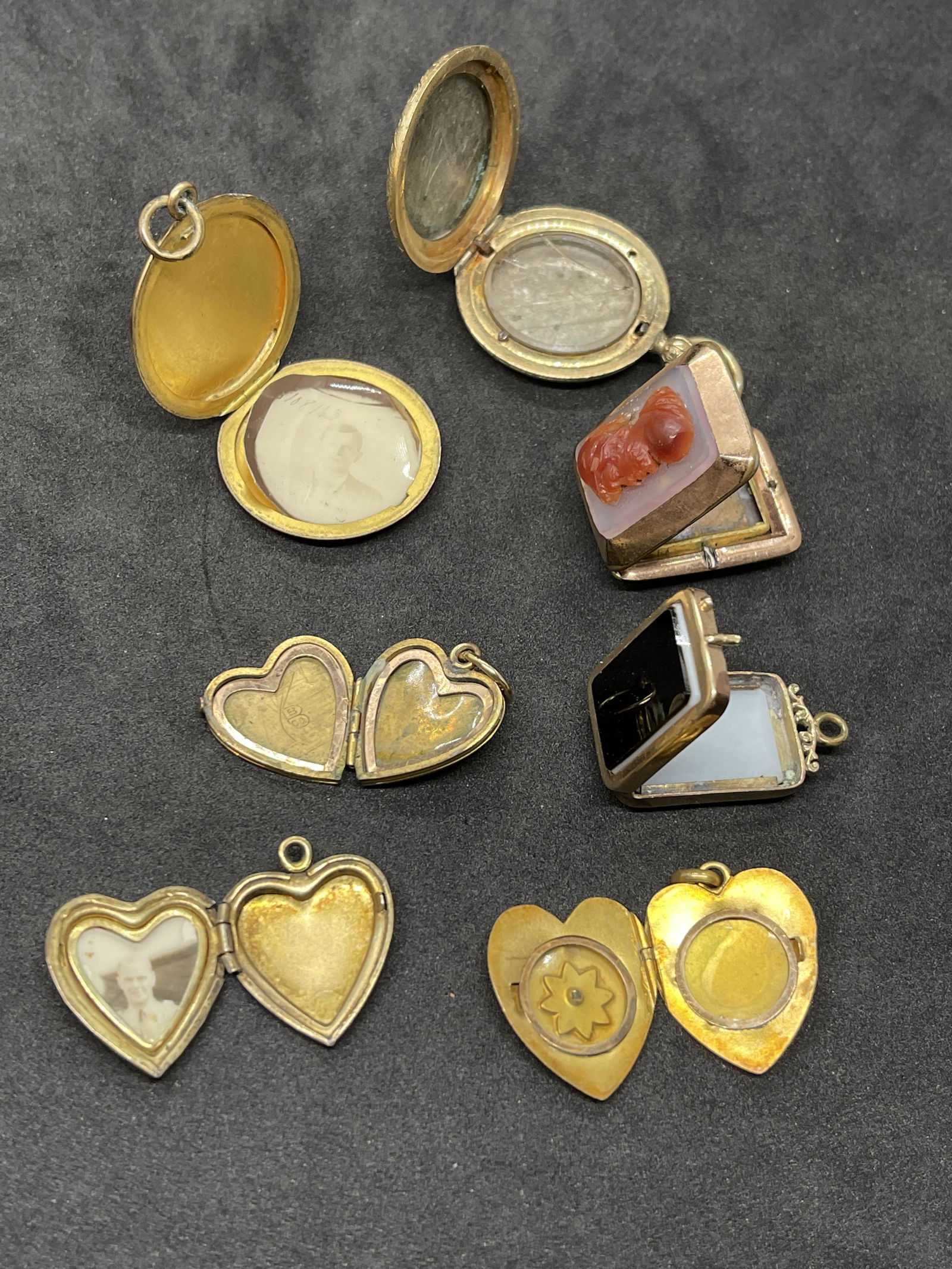 VICTORIAN LOT OF (7) HIGH GRADE GOLD FILLED LOCKET (1 of 5)