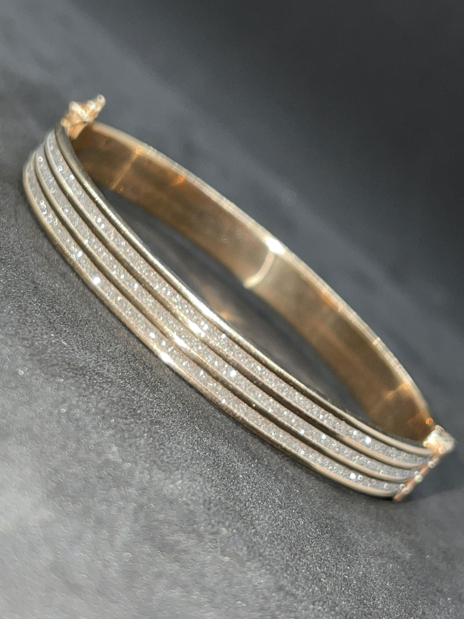 STERLING ROSE GOLD OVERLAY MILOR ETERNITY BANGLE (1 of 4)