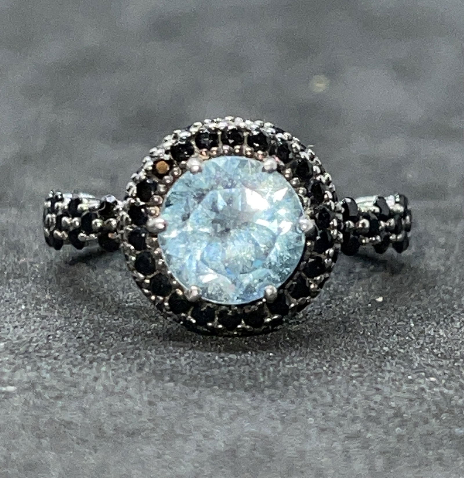 STERLING SILVER 1.50 CT LONDON BLUE TOPAZ COCKTAIL RING (1 of 3)