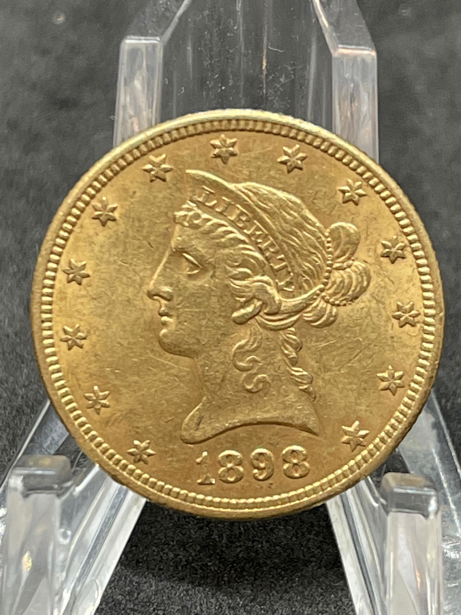 EF 1898 $10 LIBERTY HEAD EAGLE GOLD COIN (1 of 2)