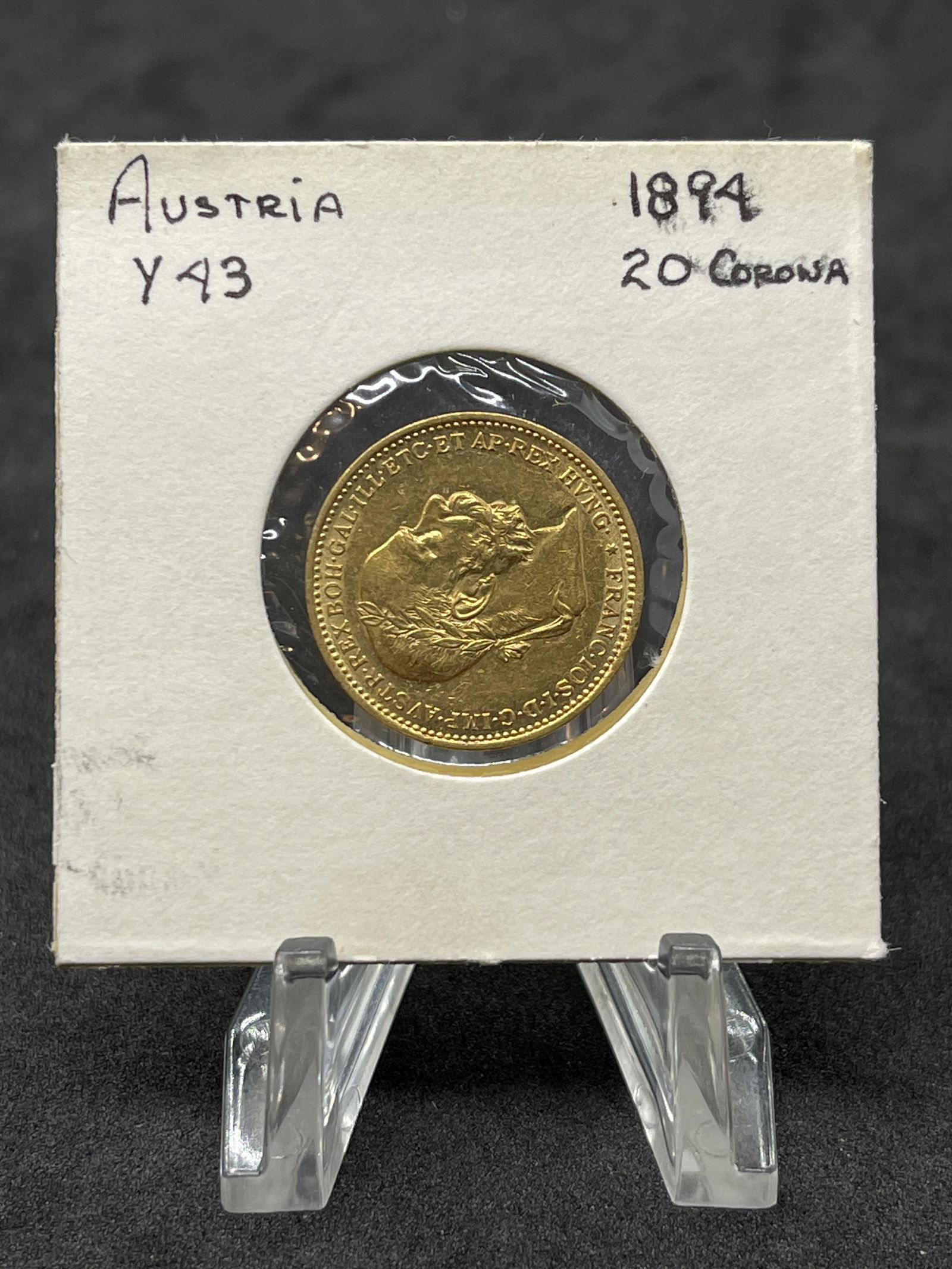 1894 20 CORONA AUSTRIA GOLD COIN - JOSEPH 1 (1 of 3)