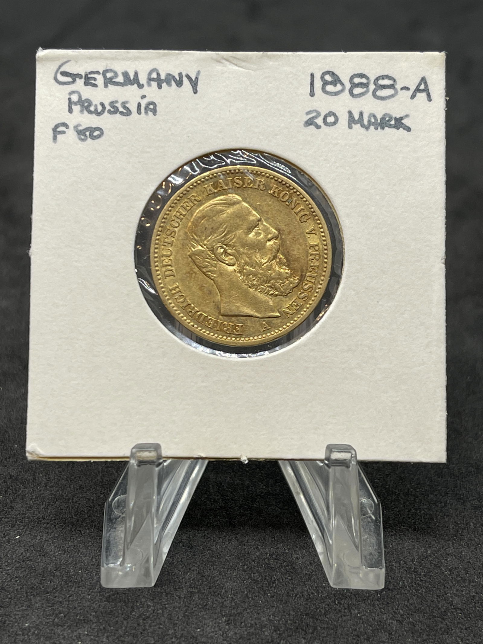 AU 1888-A GERMAN/PRUSSIAN 20 MARK GOLD COIN - FRIEDRICH (1 of 3)
