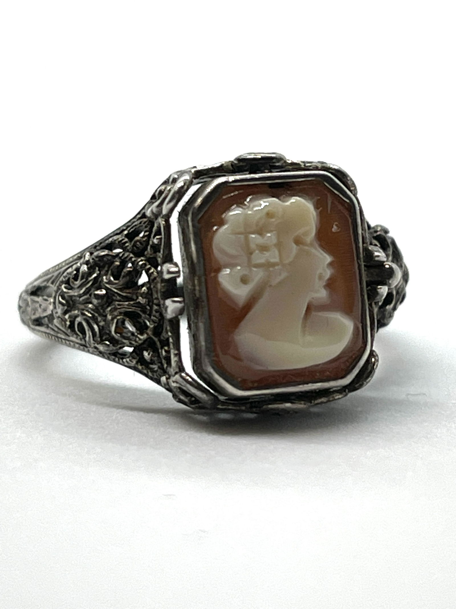 ART DECO STERLING SILVER INTERCHANGEABLE CAMEO/ONYX (1 of 5)