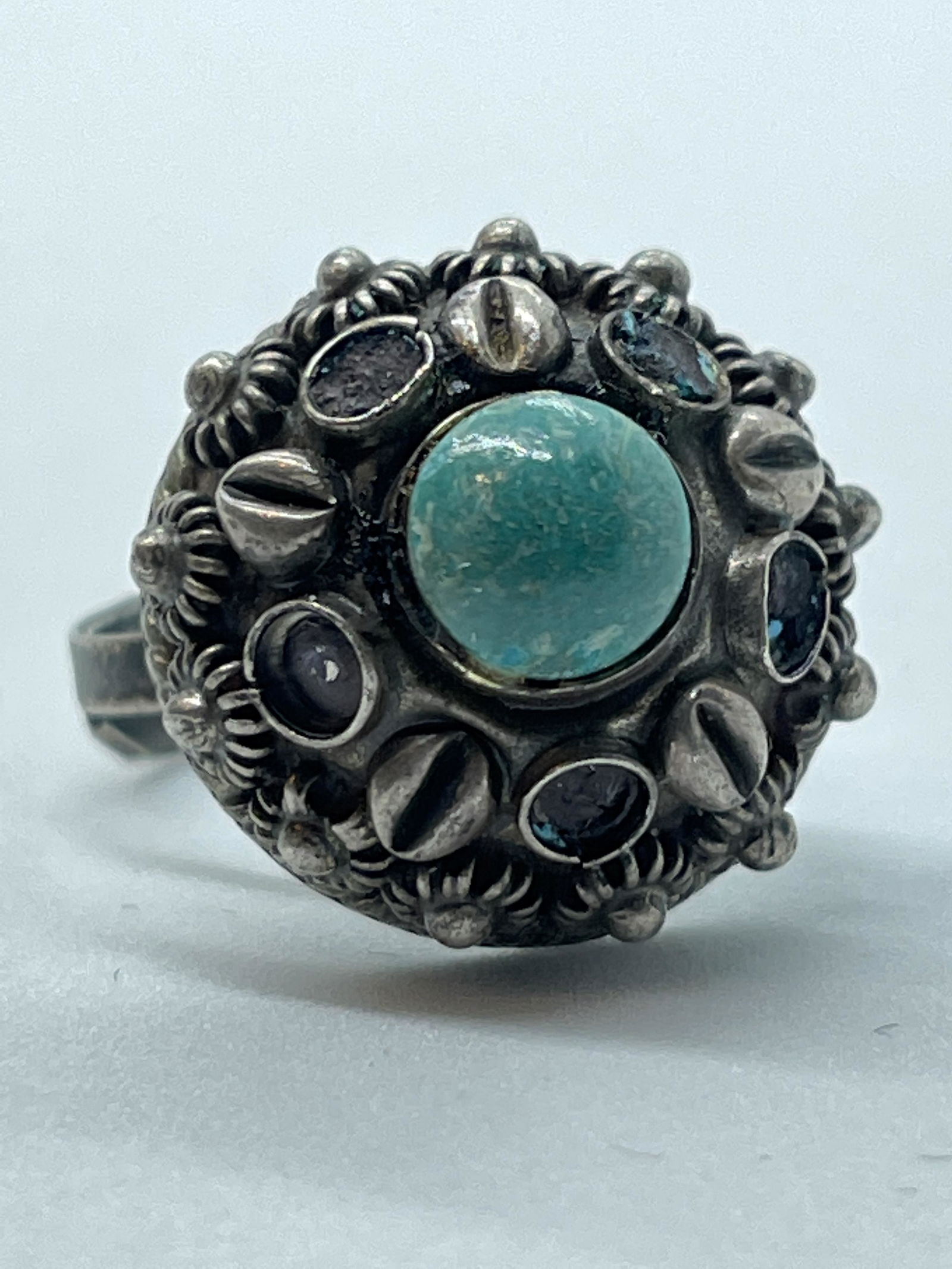 COCKTAIL STERLING SILVER & PEARL LADIES BAND SZ 7, (1 of 3)