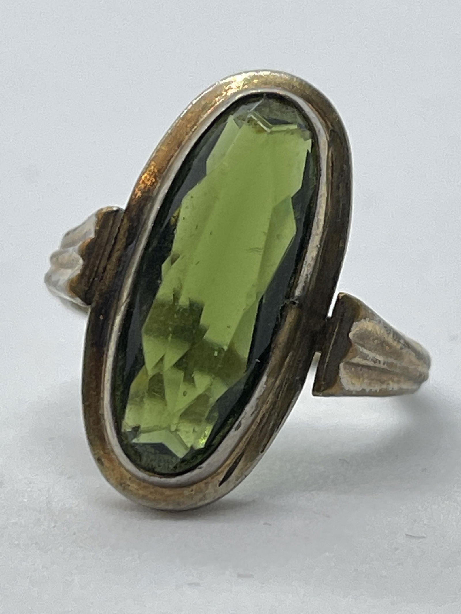 ANTIQUE STERLING SILVER 3 CT TOURMALINE COCKTAIL RING (1 of 2)