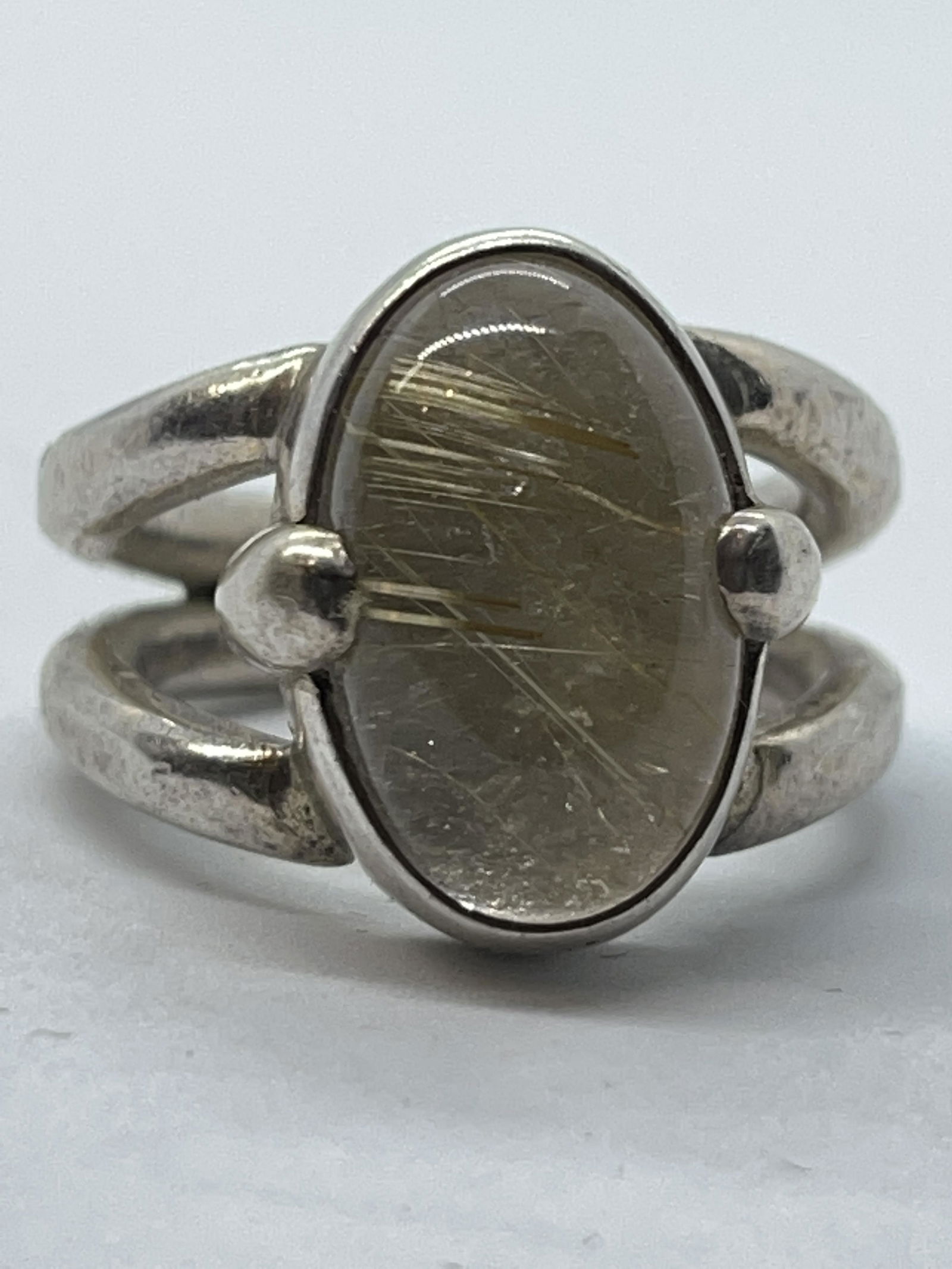 ARTSY STERLING SILVER GEMSTONE RING SZ 9, 15G (1 of 3)