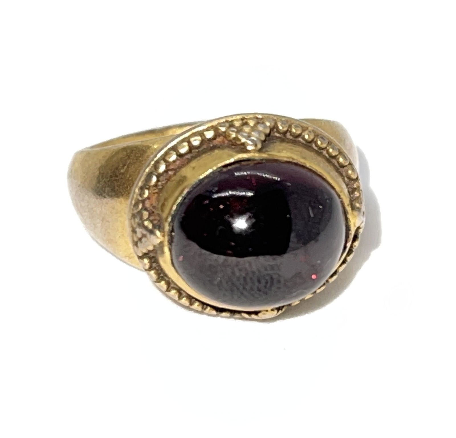 VTG. STERLING SILVER 4 CT GARNET COCKTAIL RING SZ 6.5 (1 of 3)