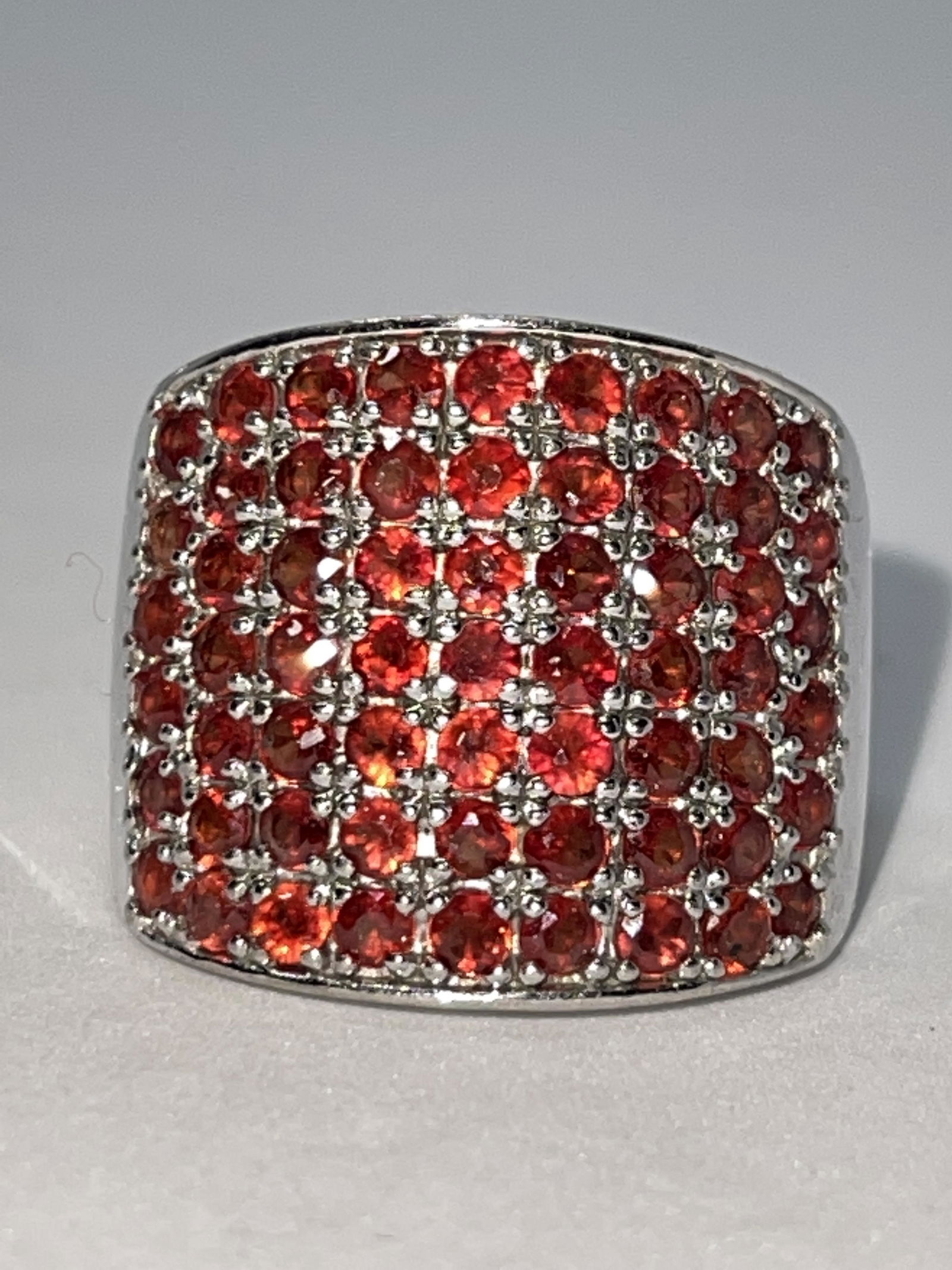STERLING SILVER 0.50 TCW RUBY COCKTAIL BAND RING (1 of 3)