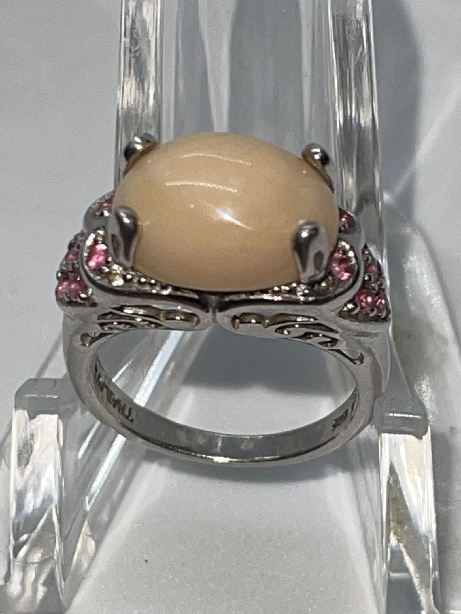 STERLING 2 TCW MILY QUARTZ & RUBY COCKTAIL RING (1 of 4)