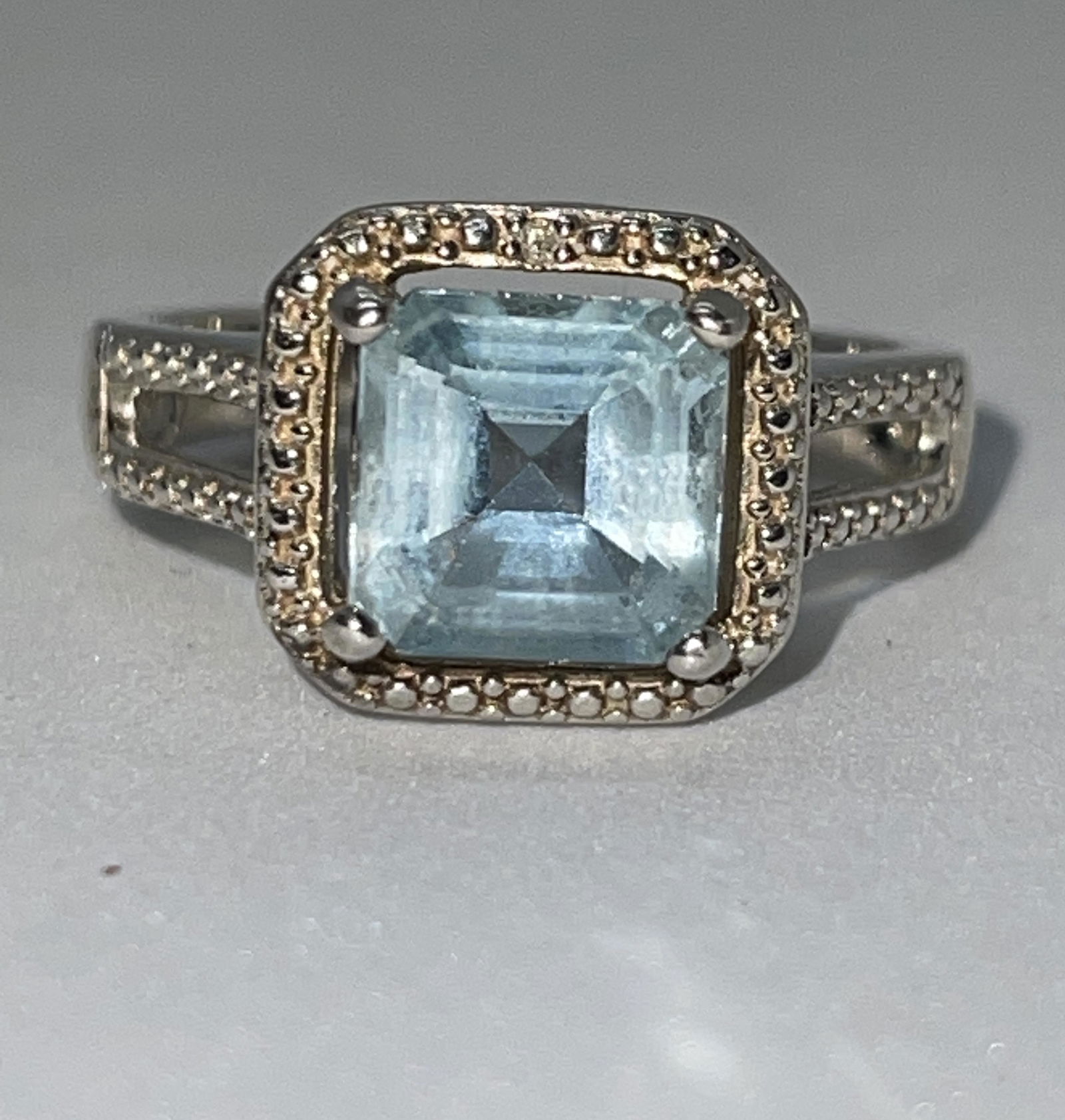 1.25 SKY BLUE TOPAZ STERLING SILVER COCKTAIL RING SZ 7 (1 of 2)