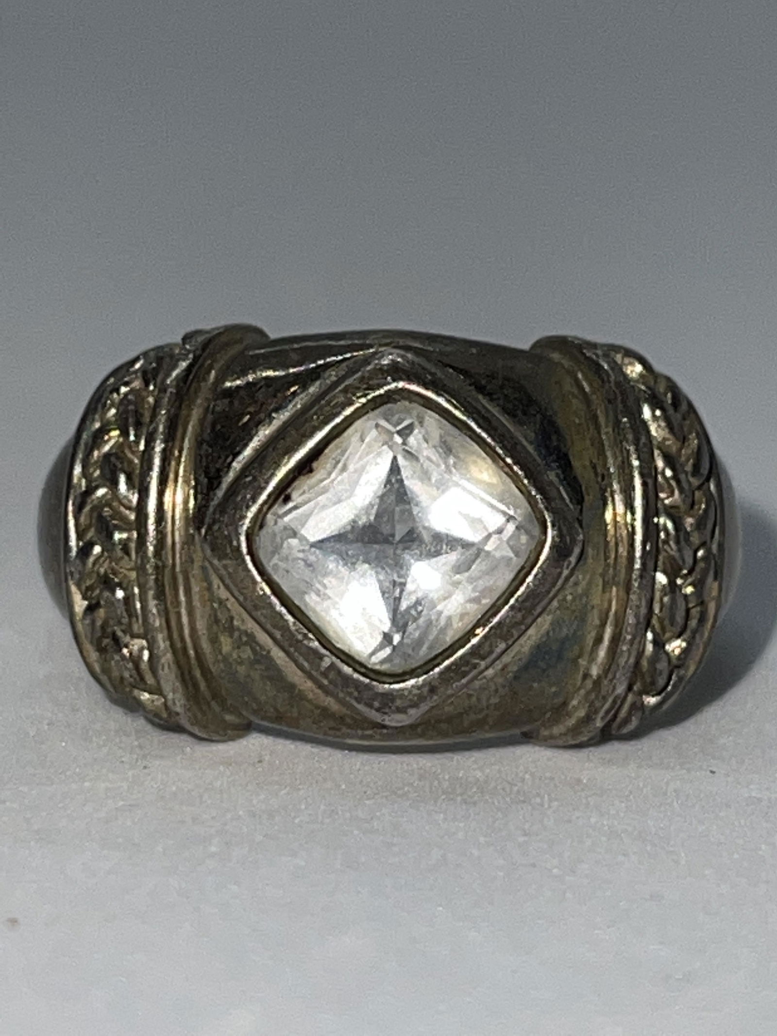 VTG. DESIGNER STERLING SILVER COCKTAIL RING SZ 7 (1 of 3)