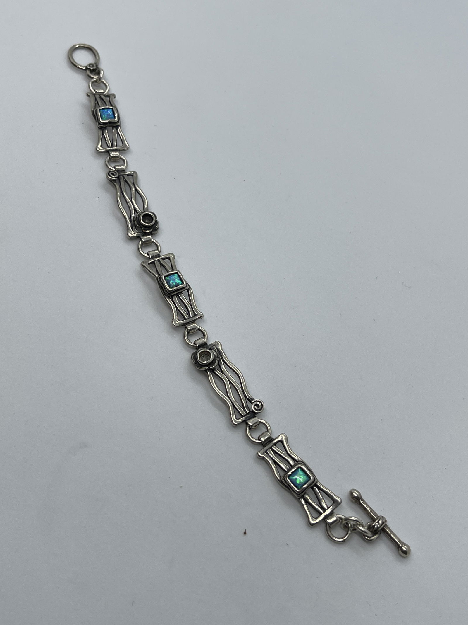 ART DECO STERLING SILVER OPAL COCKTAIL FILIGREE (1 of 4)