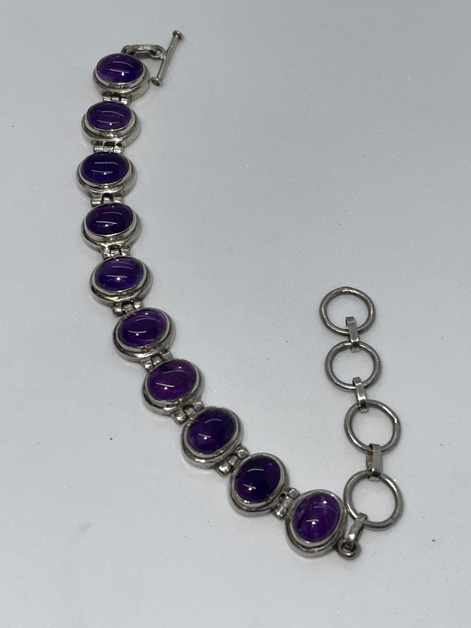 RETRO 20 TCW AMETHYST STERLING SILVER COCKTAIL BRACELET (1 of 3)