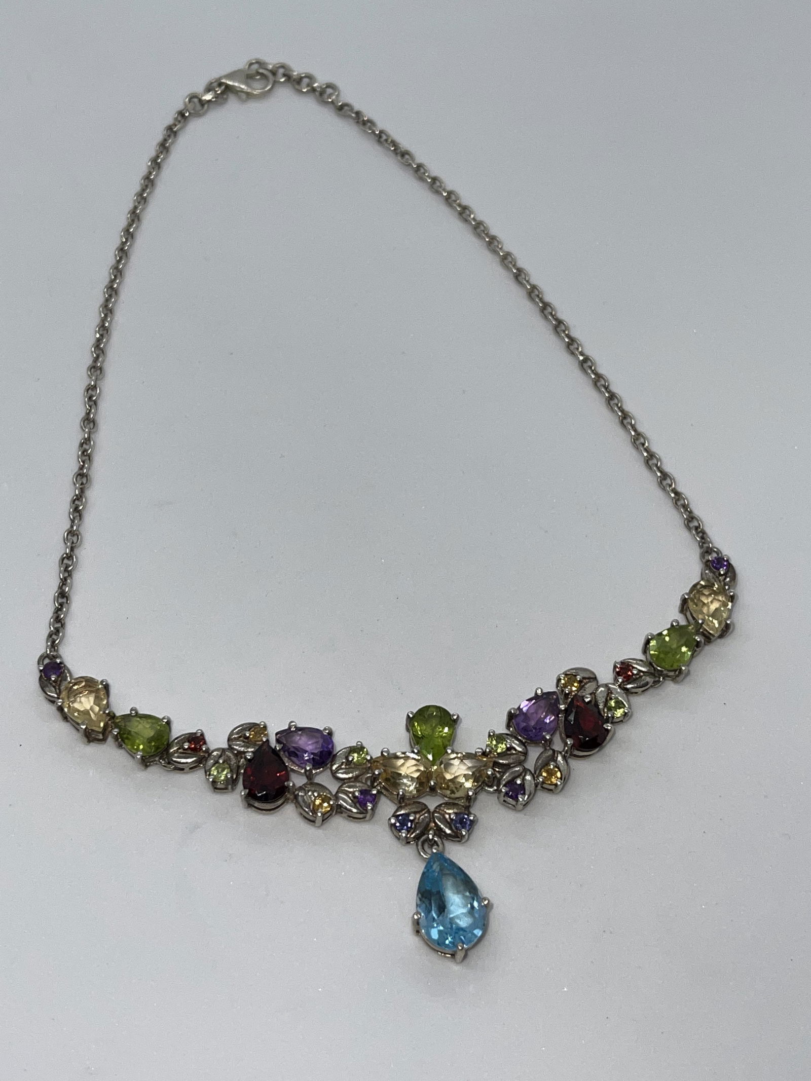 16 TCW MULTI-GEMSTONE COCKTAIL STERLING NECKLACE (1 of 5)