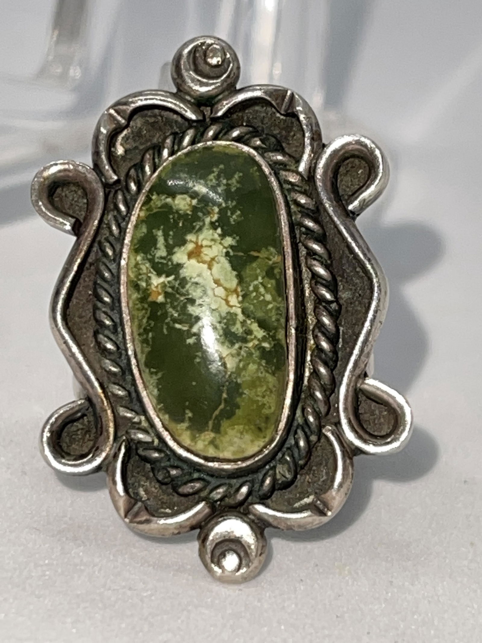 NATIVE AMERICAN STERLING TURQUOISE RING SZ 6.5 (1 of 2)