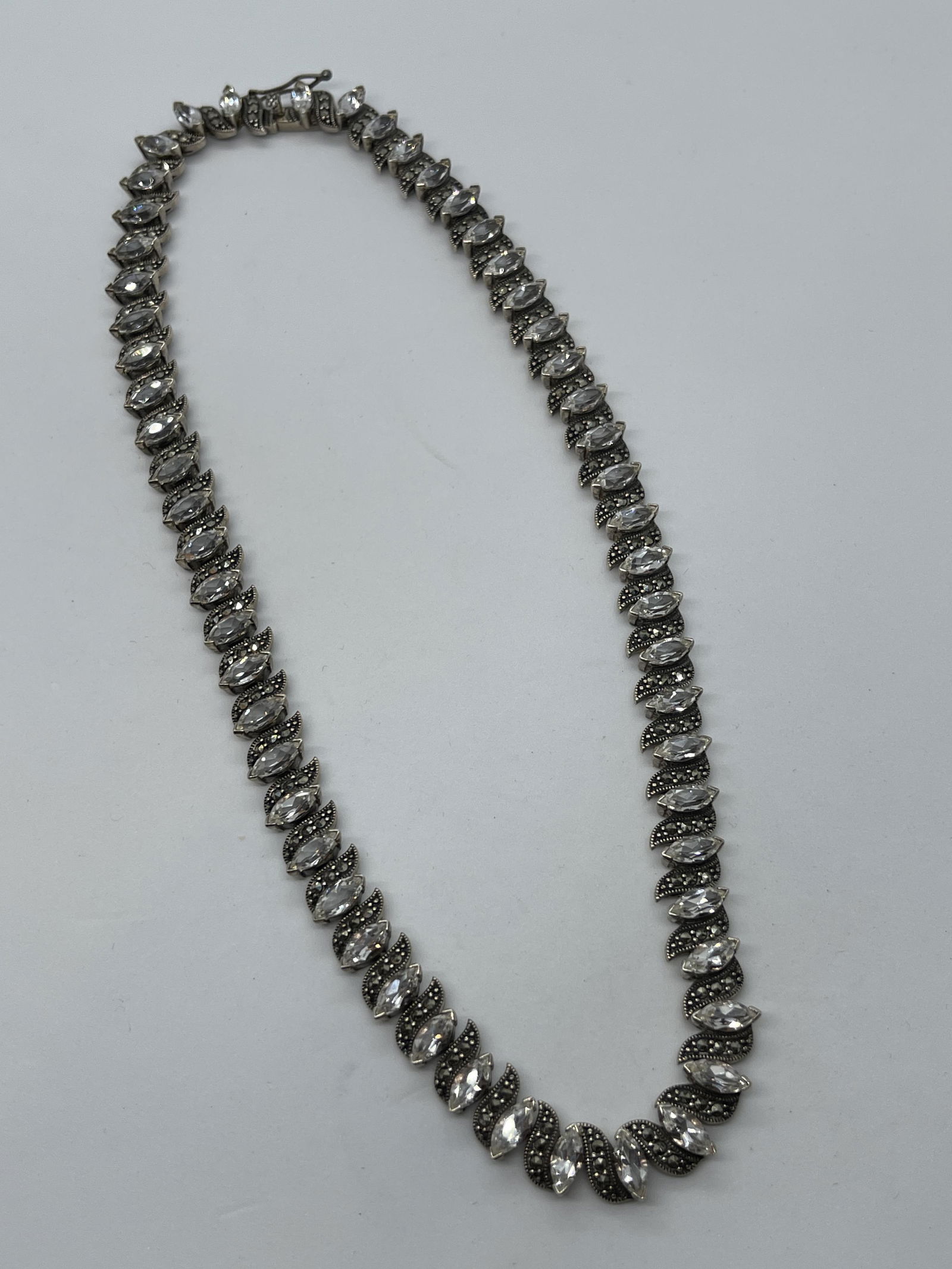 COCKTAIL STERLING SILVER 14 TCW WHITE TOPAZ NECKLACE (1 of 4)