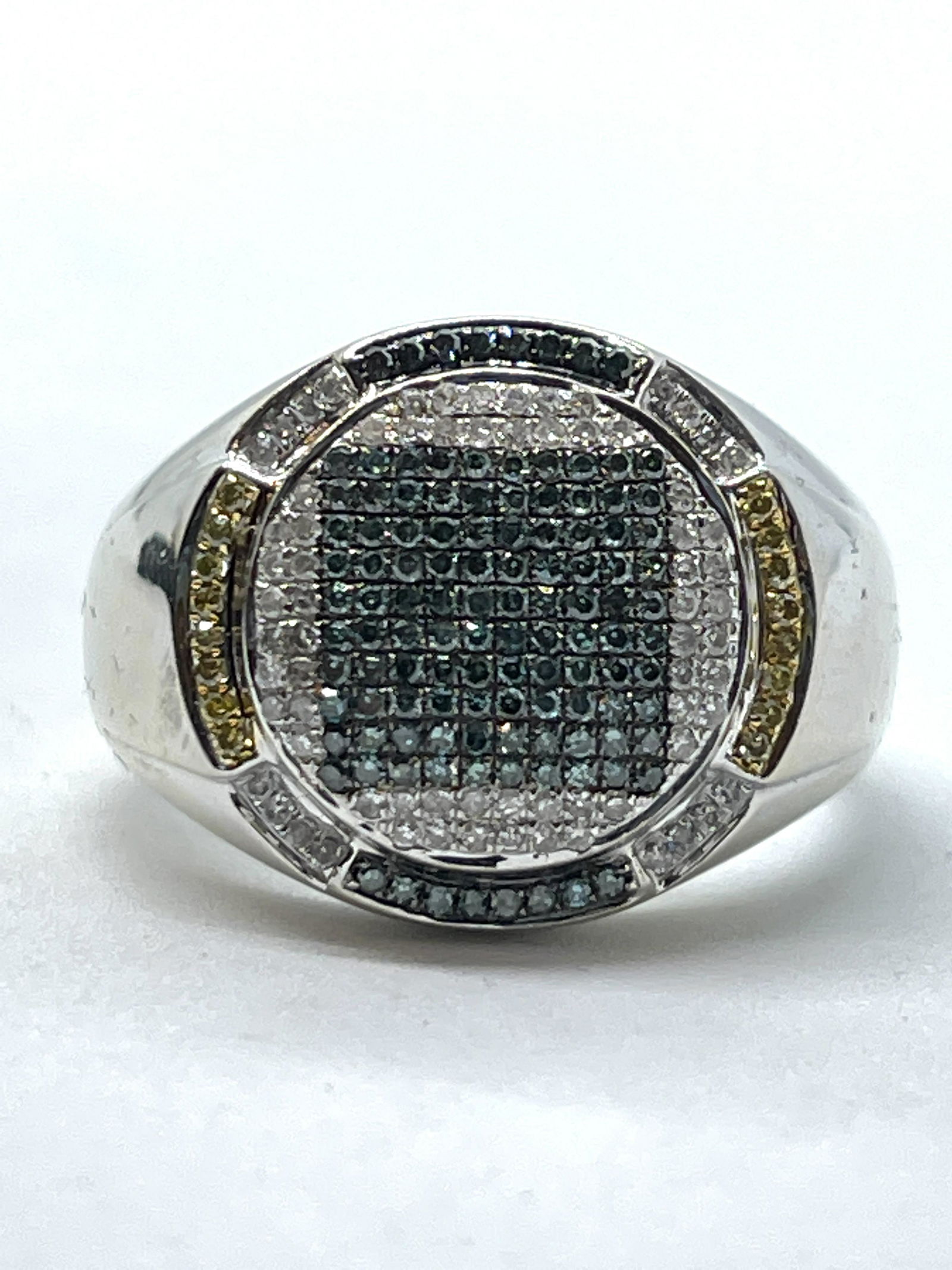 MENS 10K GOLD 1.0 TCW DIAMONDS RING SZ 10.5 (1 of 3)