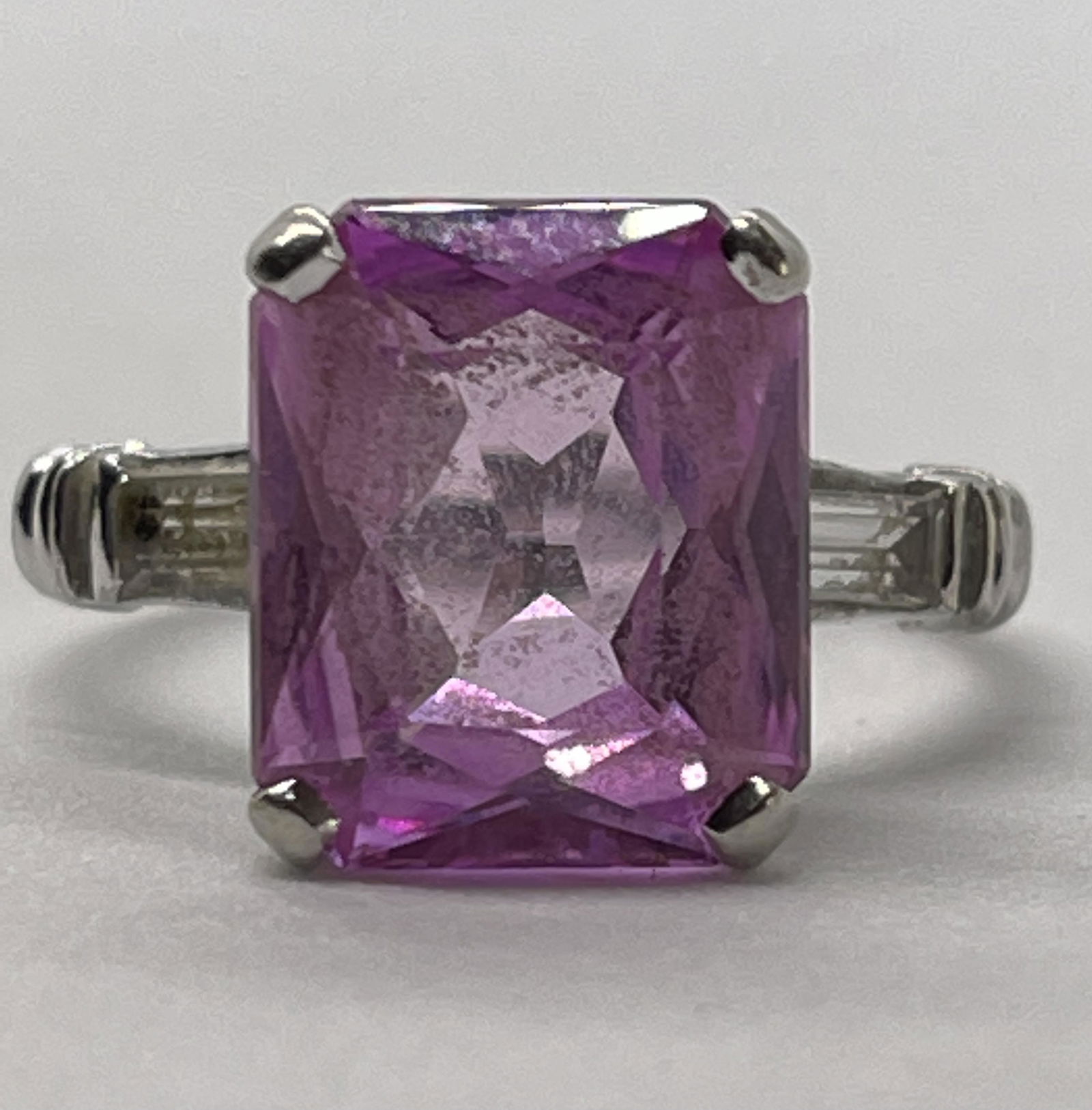 10K GOLD 5 CT PINK SAPPHIRE COCKTAIL RING SZ 7 (1 of 3)